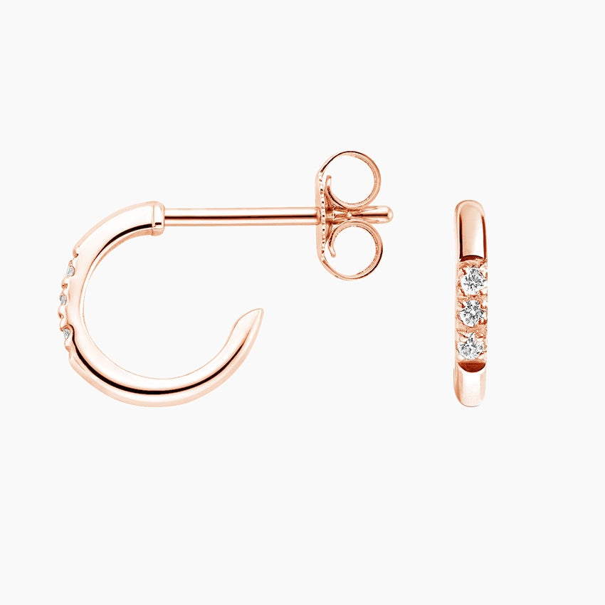 Petite Diamond Huggie Earrings