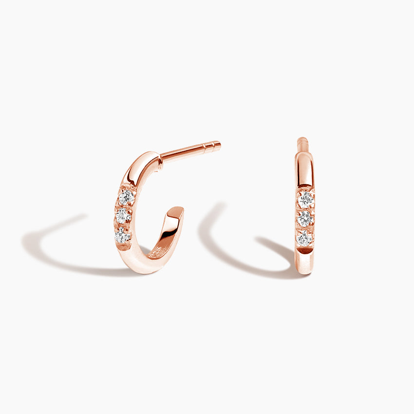 Petite Diamond Huggie Earrings