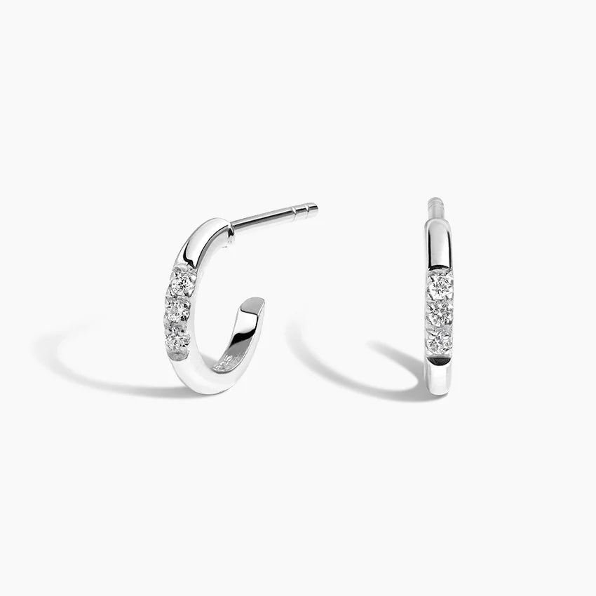 Petite Diamond Huggie Earrings