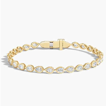 Oval Lab Diamond Bezel Tennis Bracelet