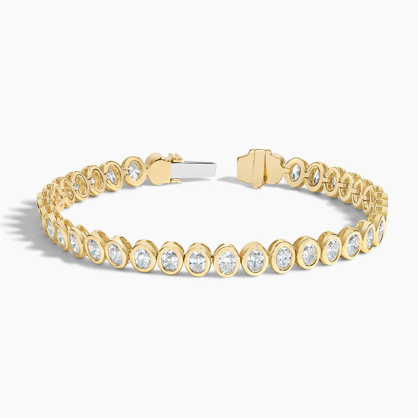 Oval Lab Diamond Bezel Tennis Bracelet