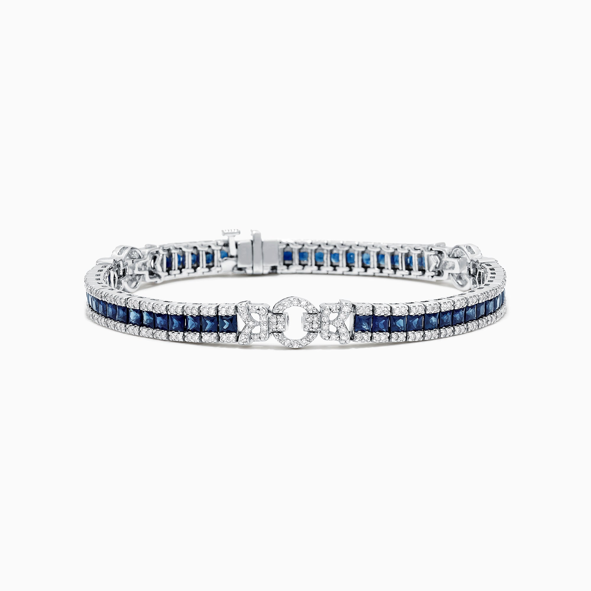 Royale Bleu 14K White Gold Sapphire and Diamond Bracelet, 7.66 TCW