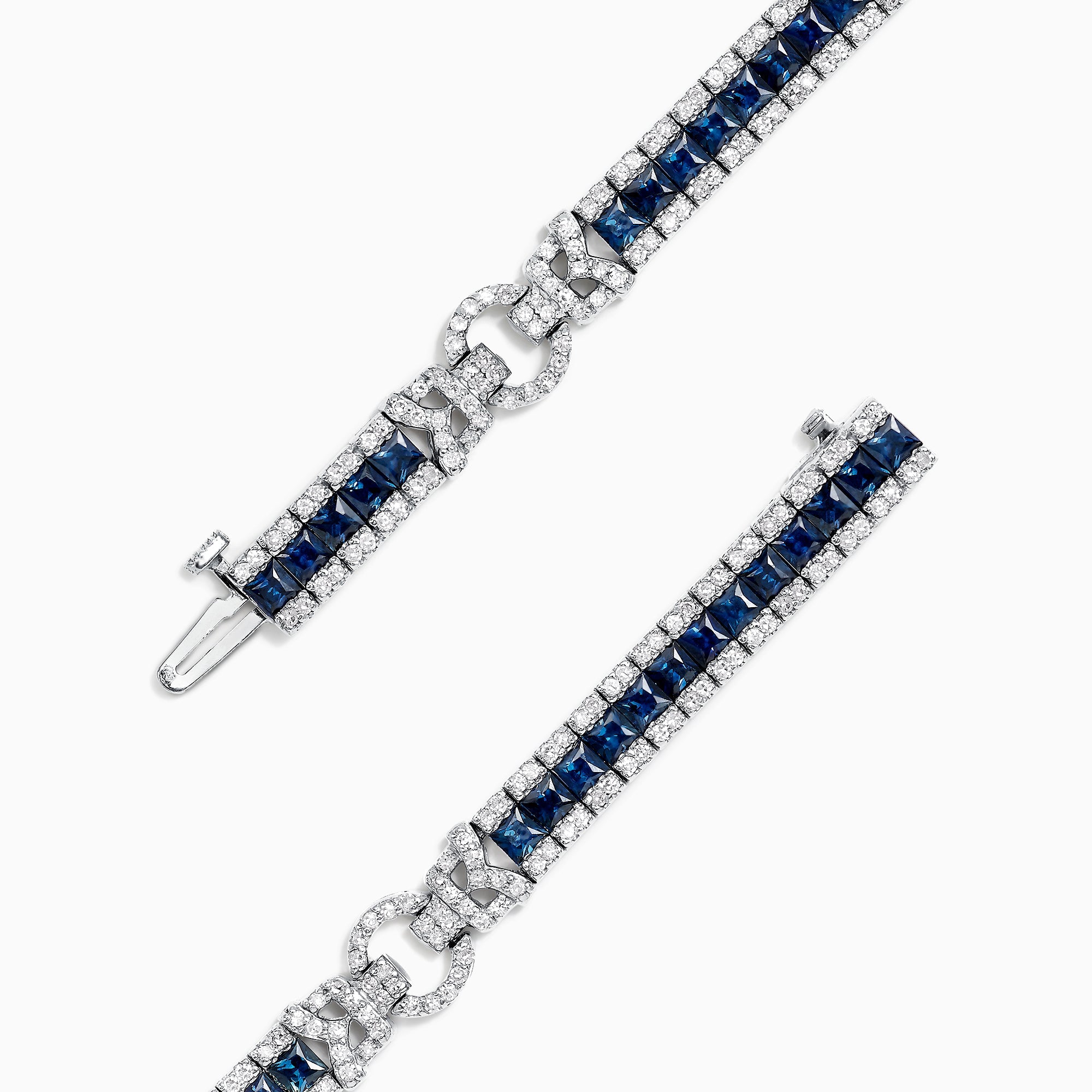 Royale Bleu 14K White Gold Sapphire and Diamond Bracelet, 7.66 TCW