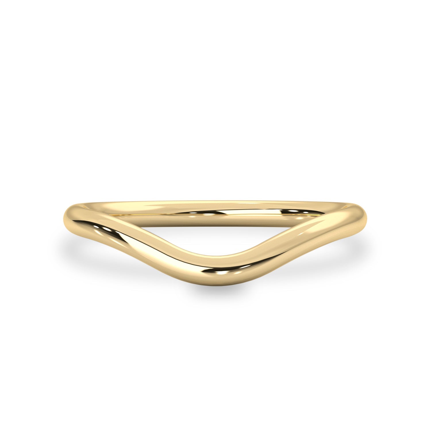 14k Solid Gold Curve Stackable Ring