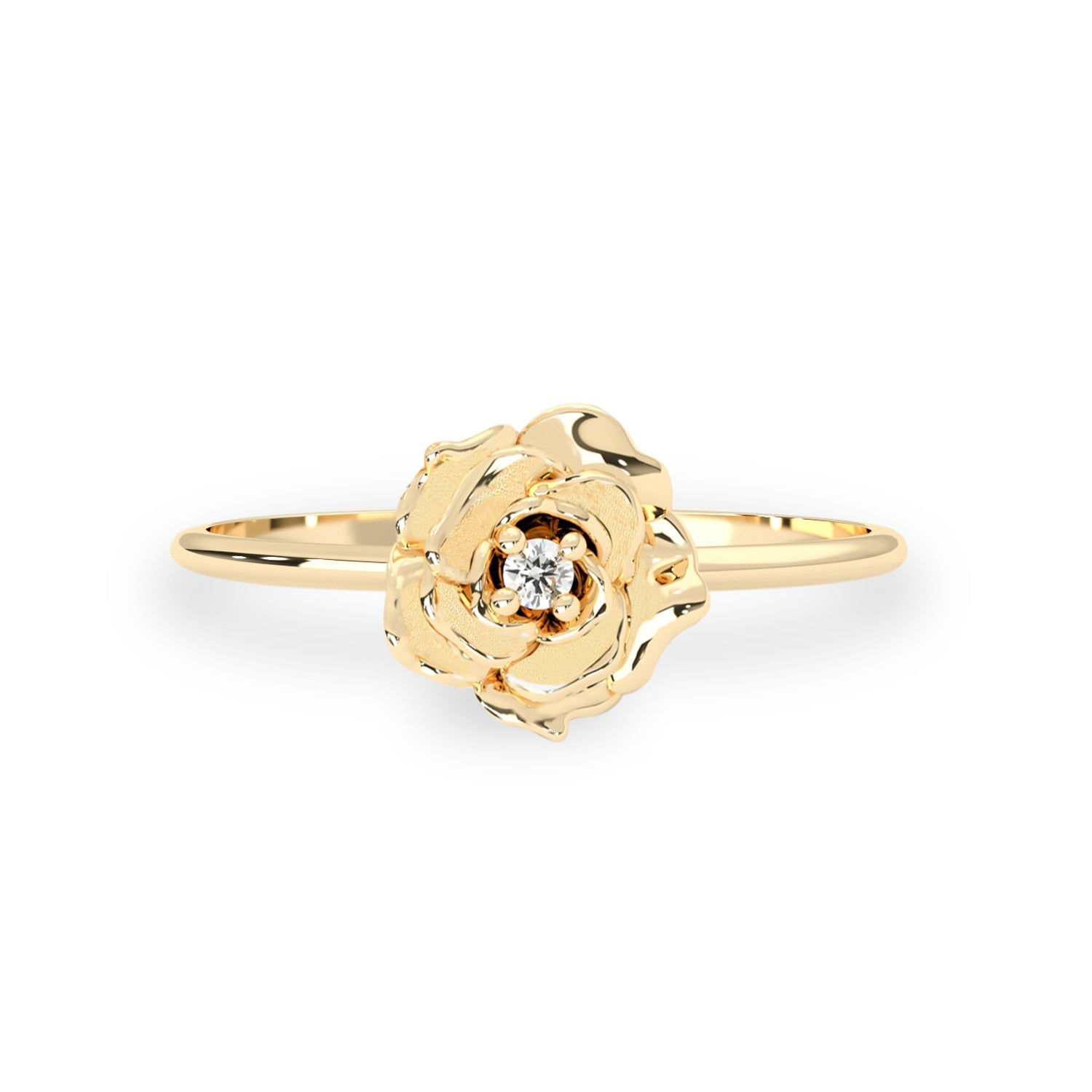 Diamond Pistil Rose Ring