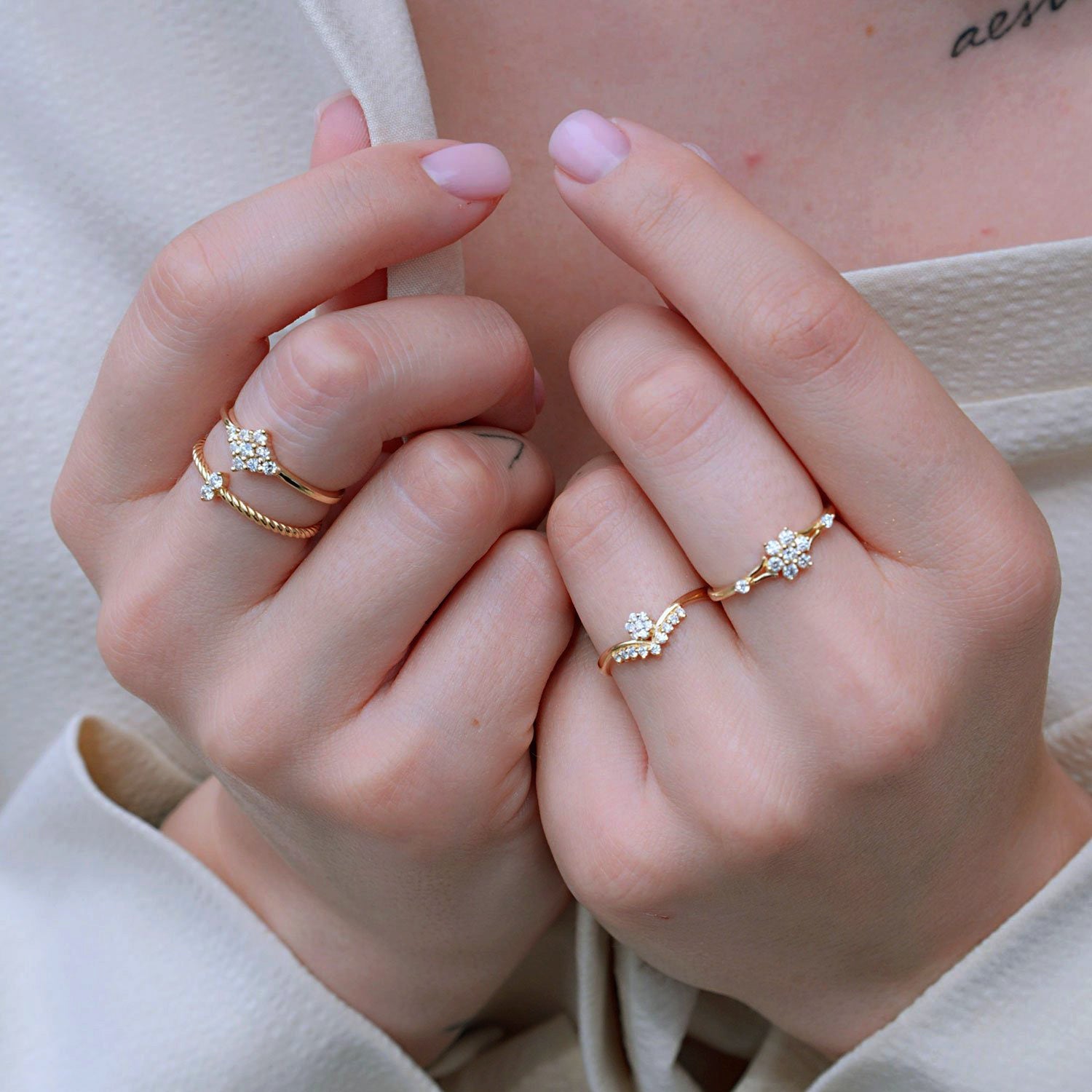 The Flower Natural Diamond Cluster Ring