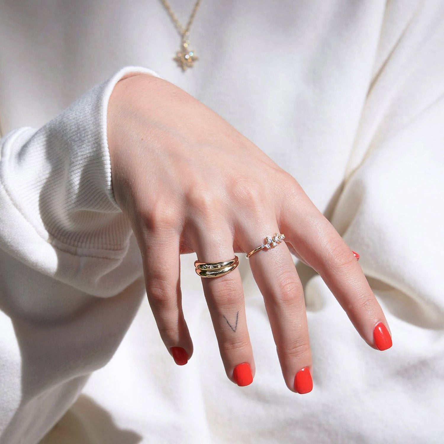 9-Stone Cluster Ring, Lab Grown Diamonds