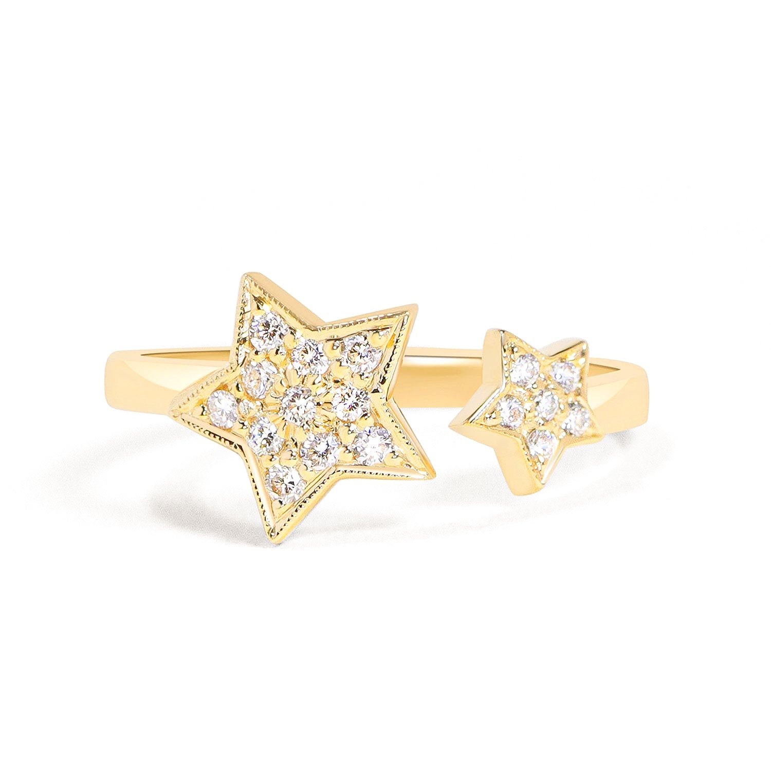 Starry Glow Open Ring: Natural Diamonds