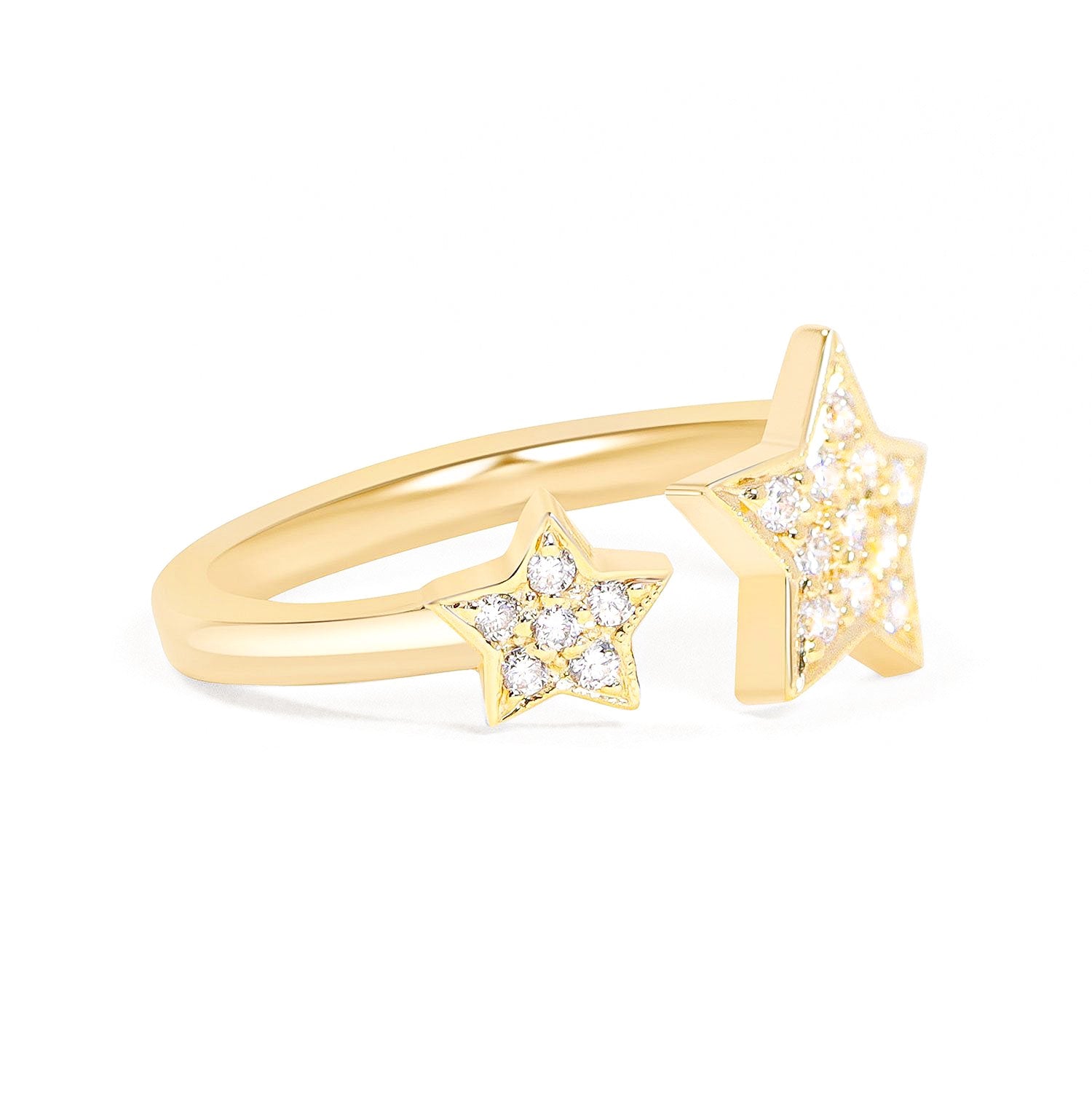 Starry Glow Open Ring: Natural Diamonds