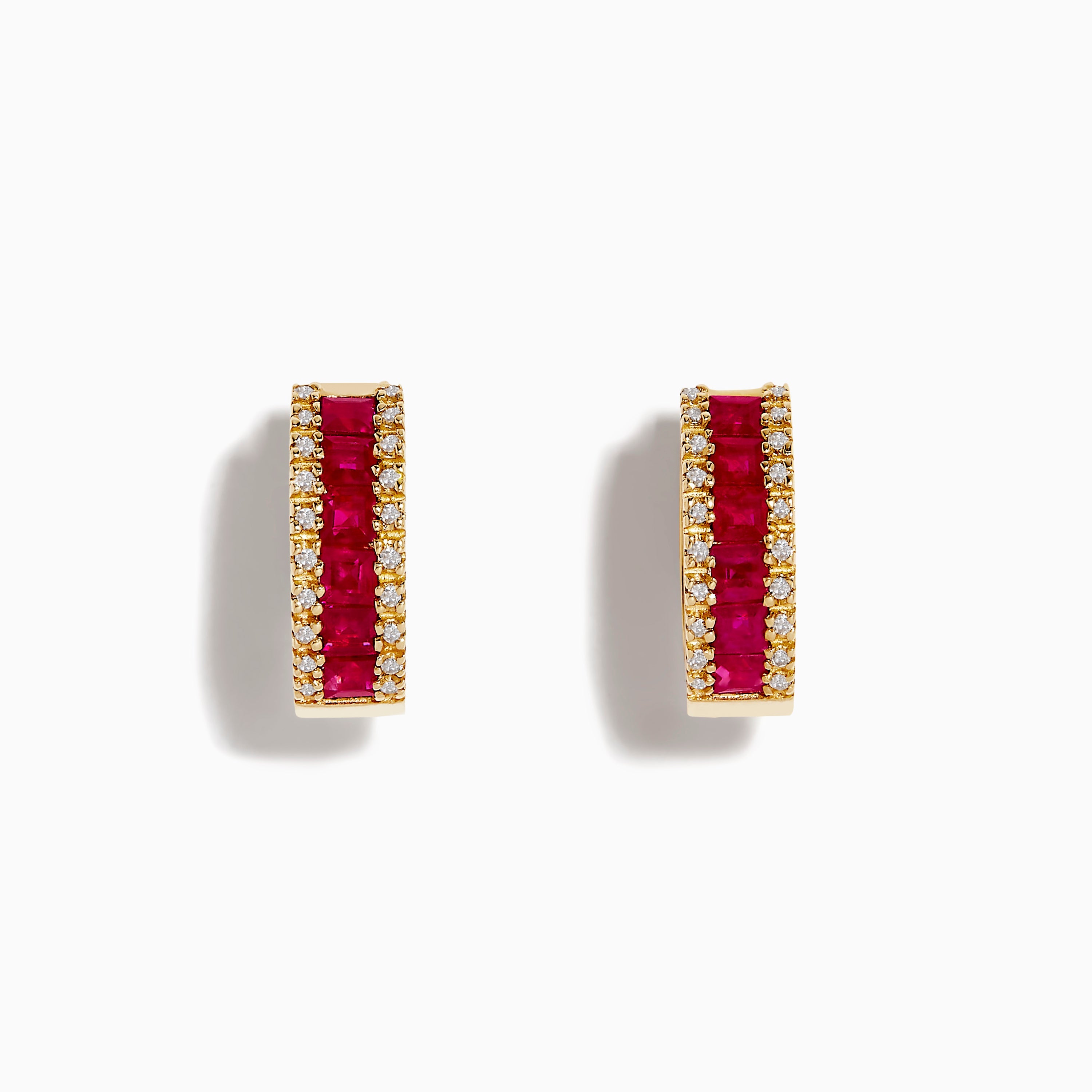 14K solid gold diamond hoop earrings for women with brilliant round-cut diamonds, perfect for luxury everyday wear.