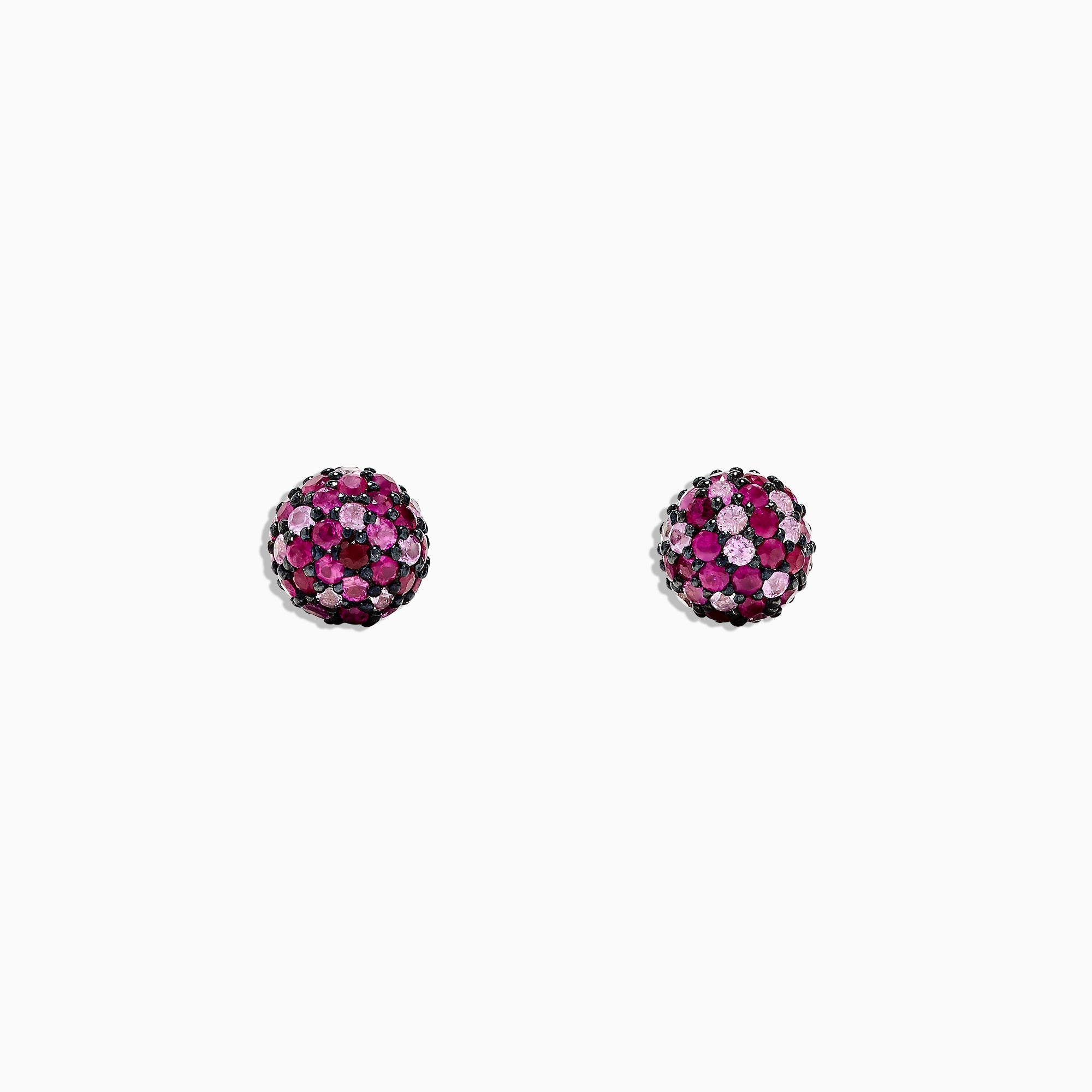 925 Sterling Silver Pink Sapphire Splash Stud Earrings, 2.45 TCW