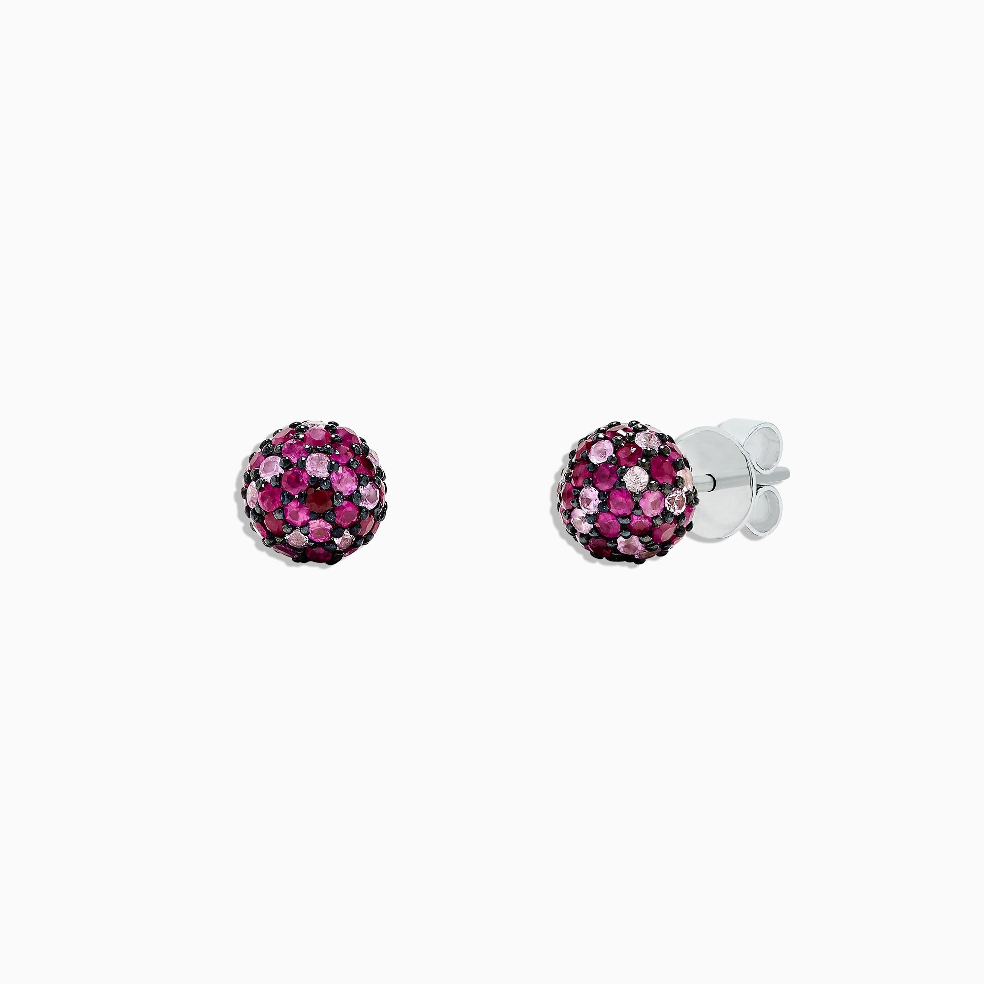 925 Sterling Silver Pink Sapphire Splash Stud Earrings, 2.45 TCW