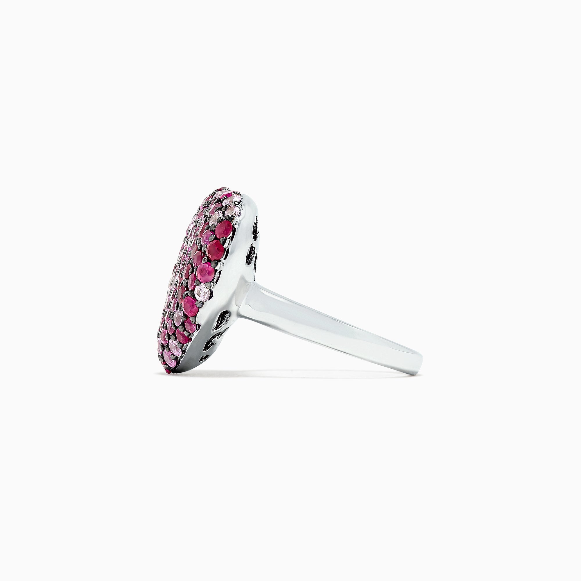 925 Sterling Silver Pink Sapphire Splash Heart Ring, 2.53 TCW