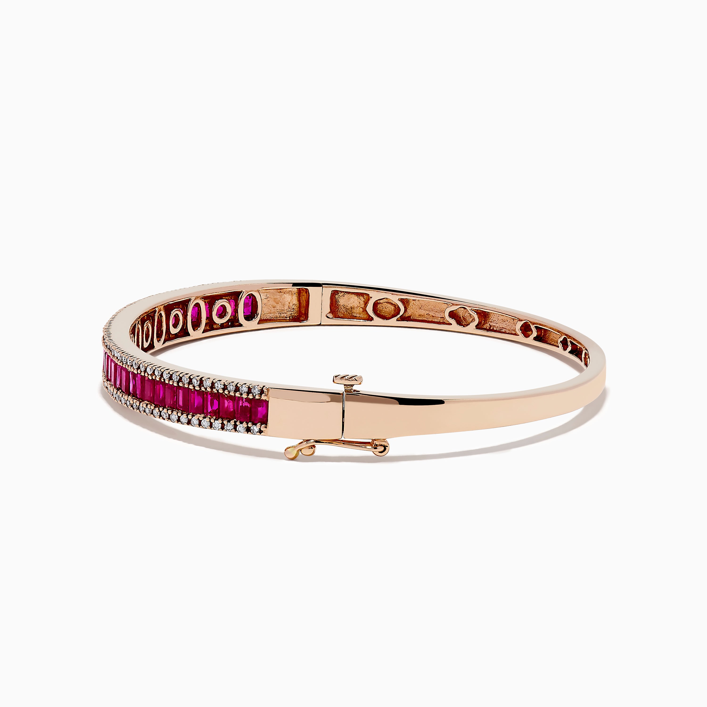 Ruby Royale 14K Rose Gold Ruby and Diamond Bangle, 3.93 TCW