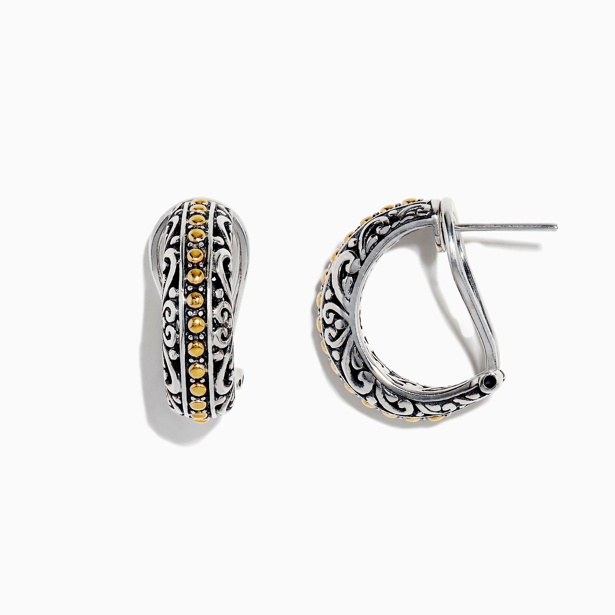 925 Sterling Silver and 18K Yellow Gold Earrings