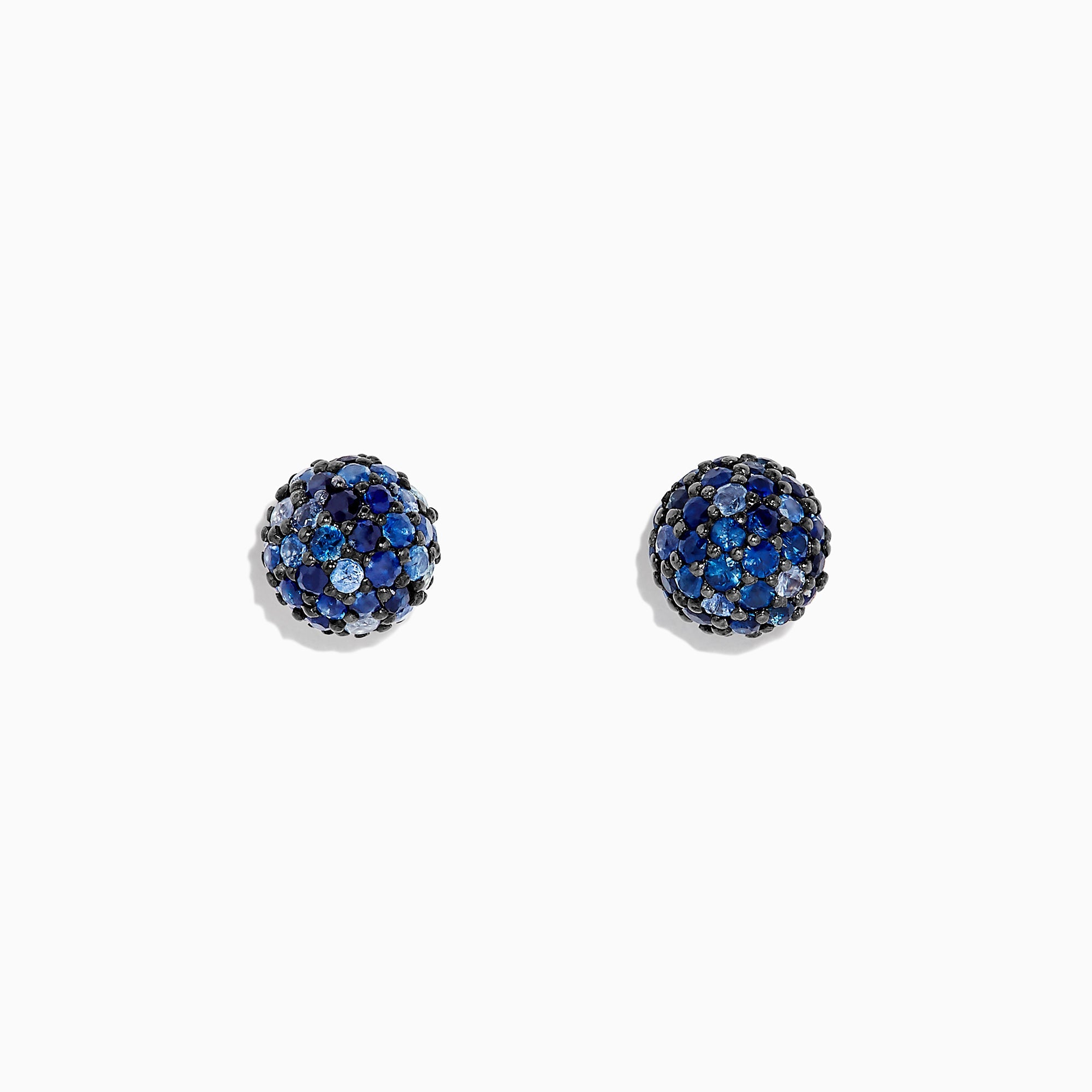 925 Sterling Silver Blue Sapphire Splash Stud Earrings, 2.26 TCW