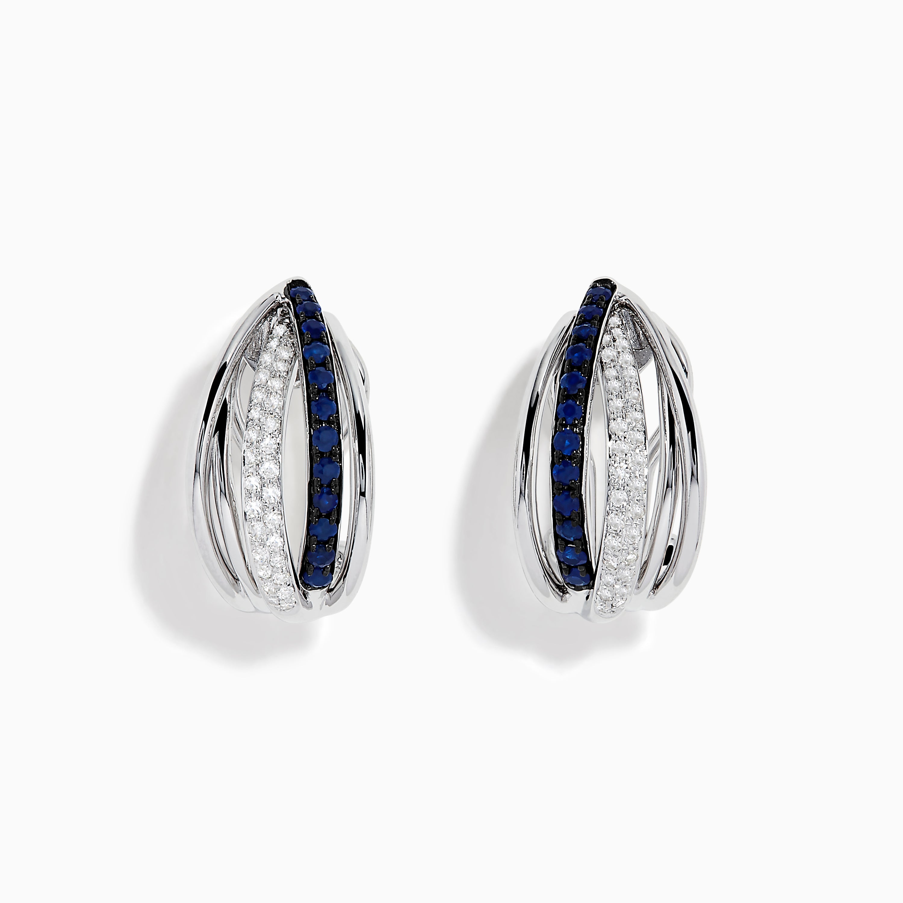 Royale Bleu 14K White Gold Blue Sapphire & Diamond Earrings, 0.62 TCW