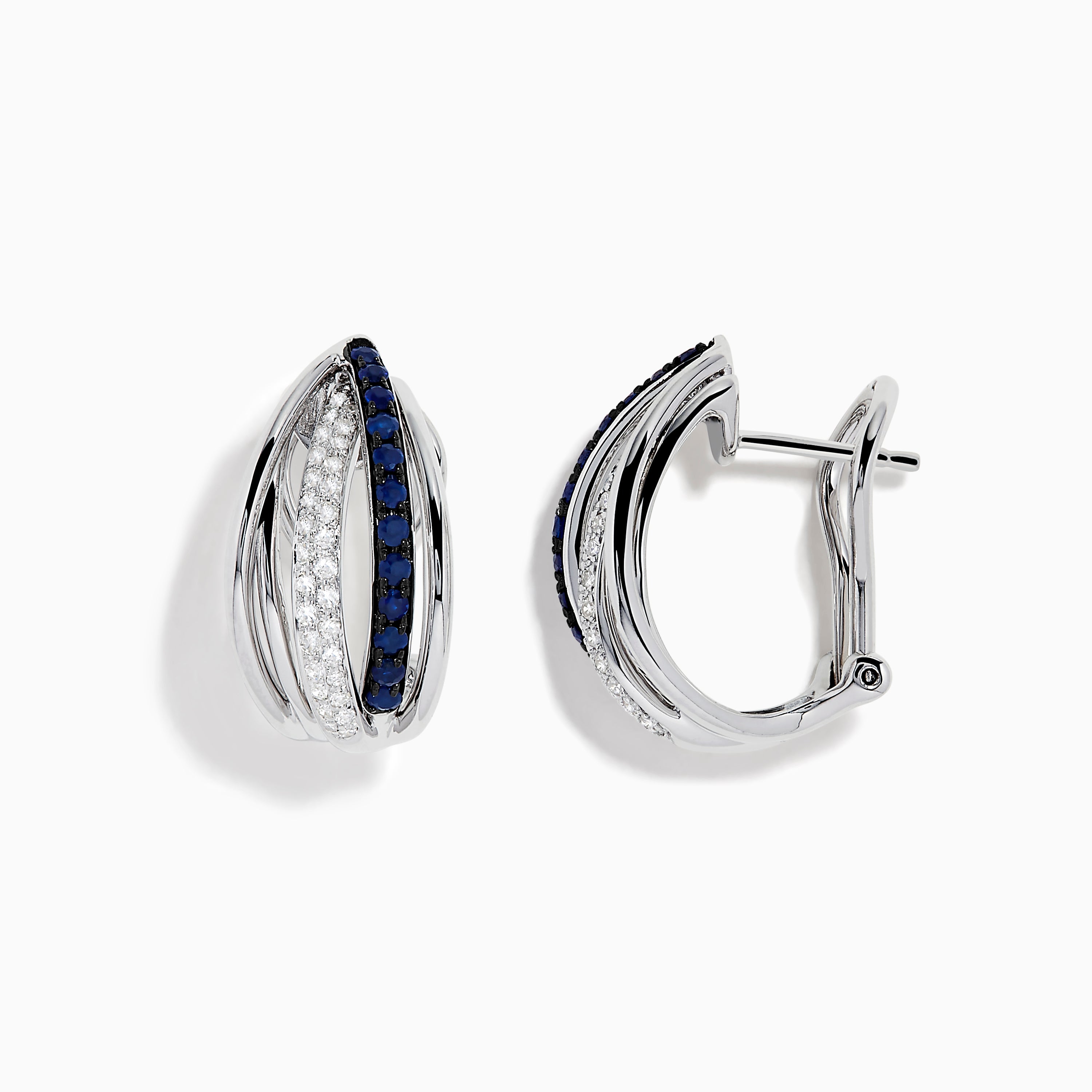 Royale Bleu 14K White Gold Blue Sapphire & Diamond Earrings, 0.62 TCW