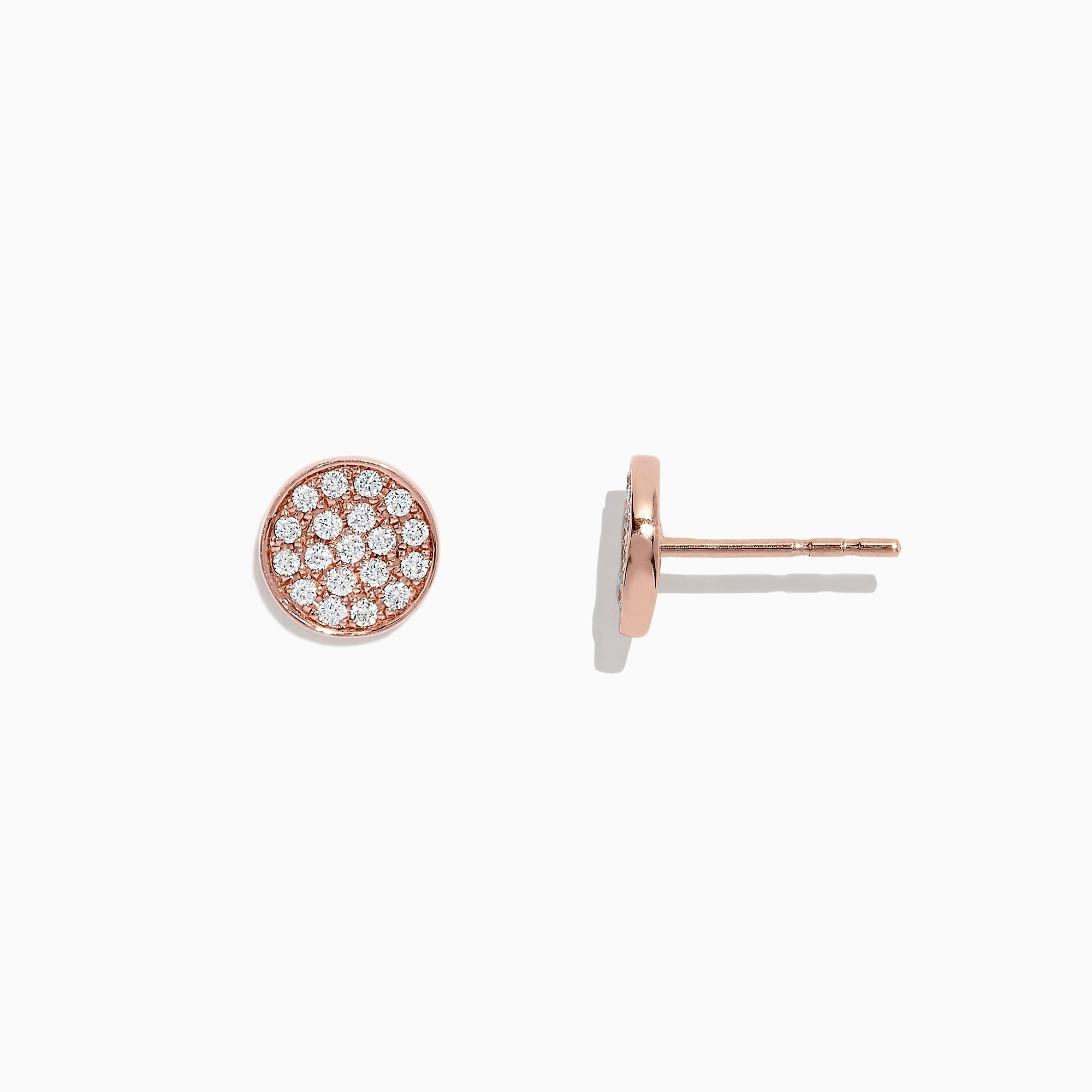 Pave Classica 14K Rose Gold Diamond Stud Earrings, 0.38 TCW