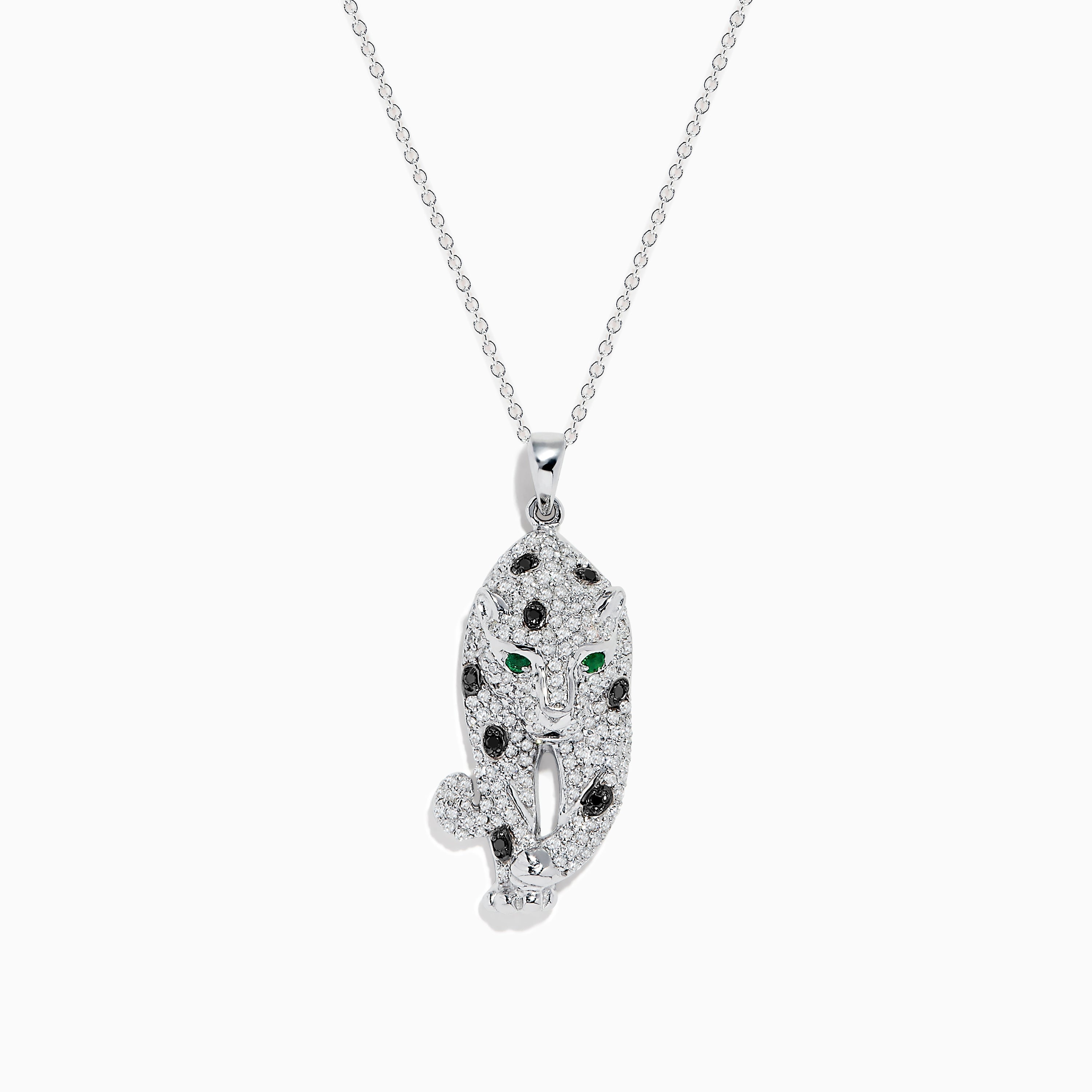 Signature 14K White Gold Diamond & Emerald Pendant, 0.79 TCW