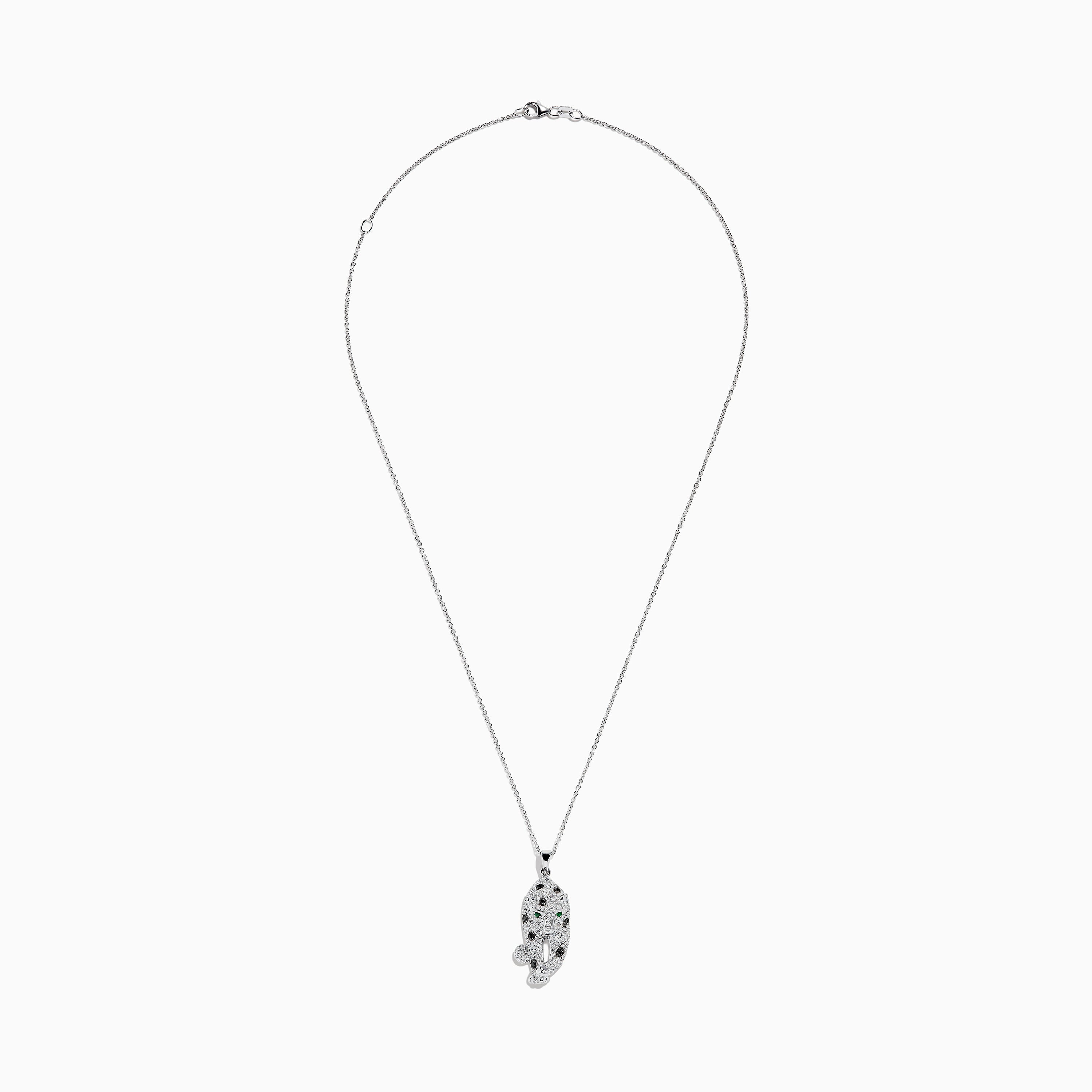 Signature 14K White Gold Diamond & Emerald Pendant, 0.79 TCW