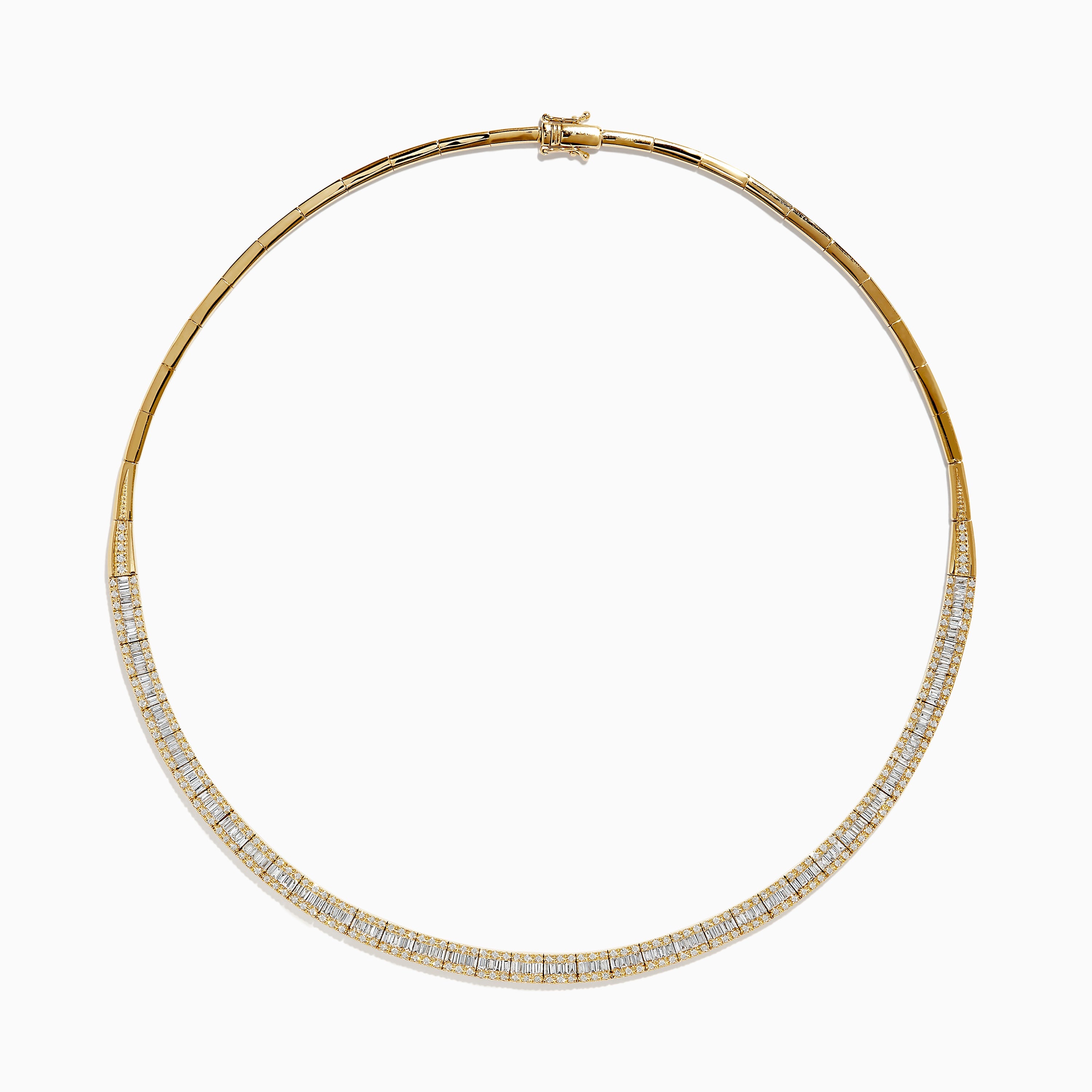 D'Oro 14K Yellow Gold and Diamond Collar Necklace 3.12 TCW