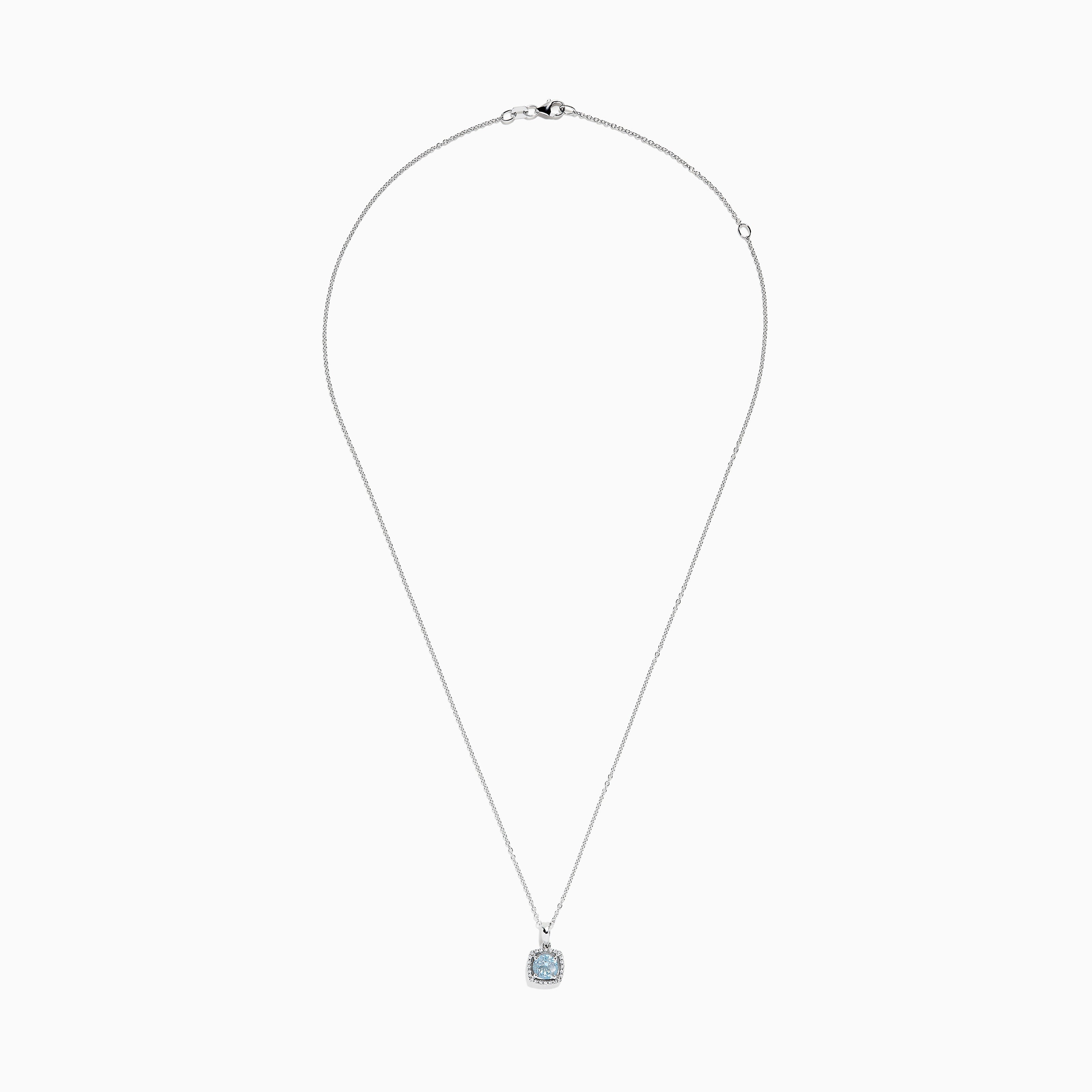 Aquarius 14K White Gold Aquamarine and Diamond Pendant, 0.78 TCW