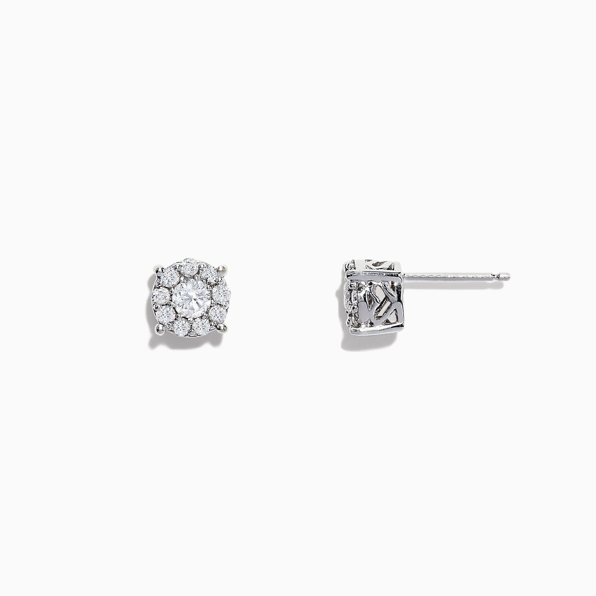 Bouquet 14K White Gold Diamond Cluster Stud Earrings, 0.50 TCW