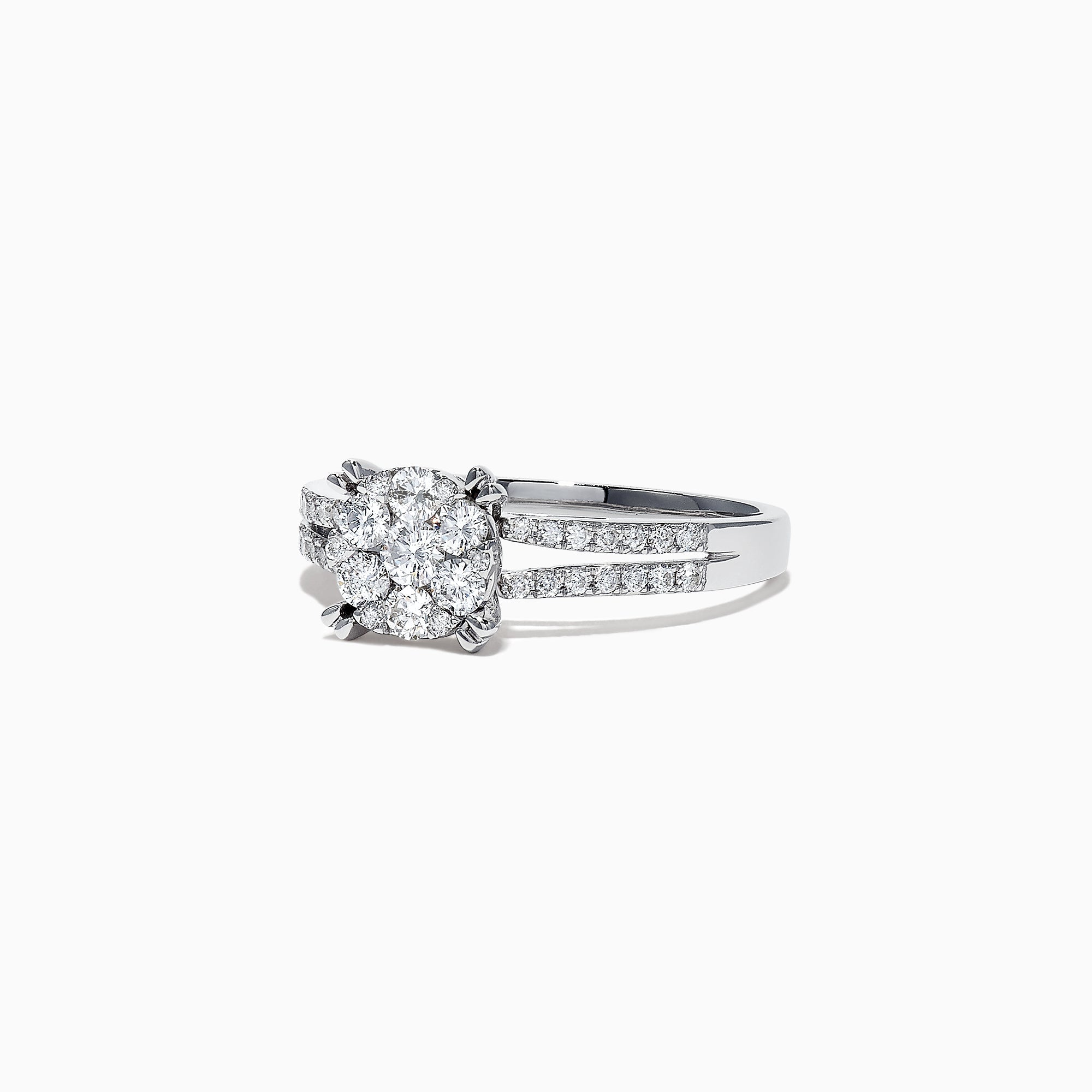 Bouquet 14K White Gold Diamond Cluster Ring, 0.56 TCW