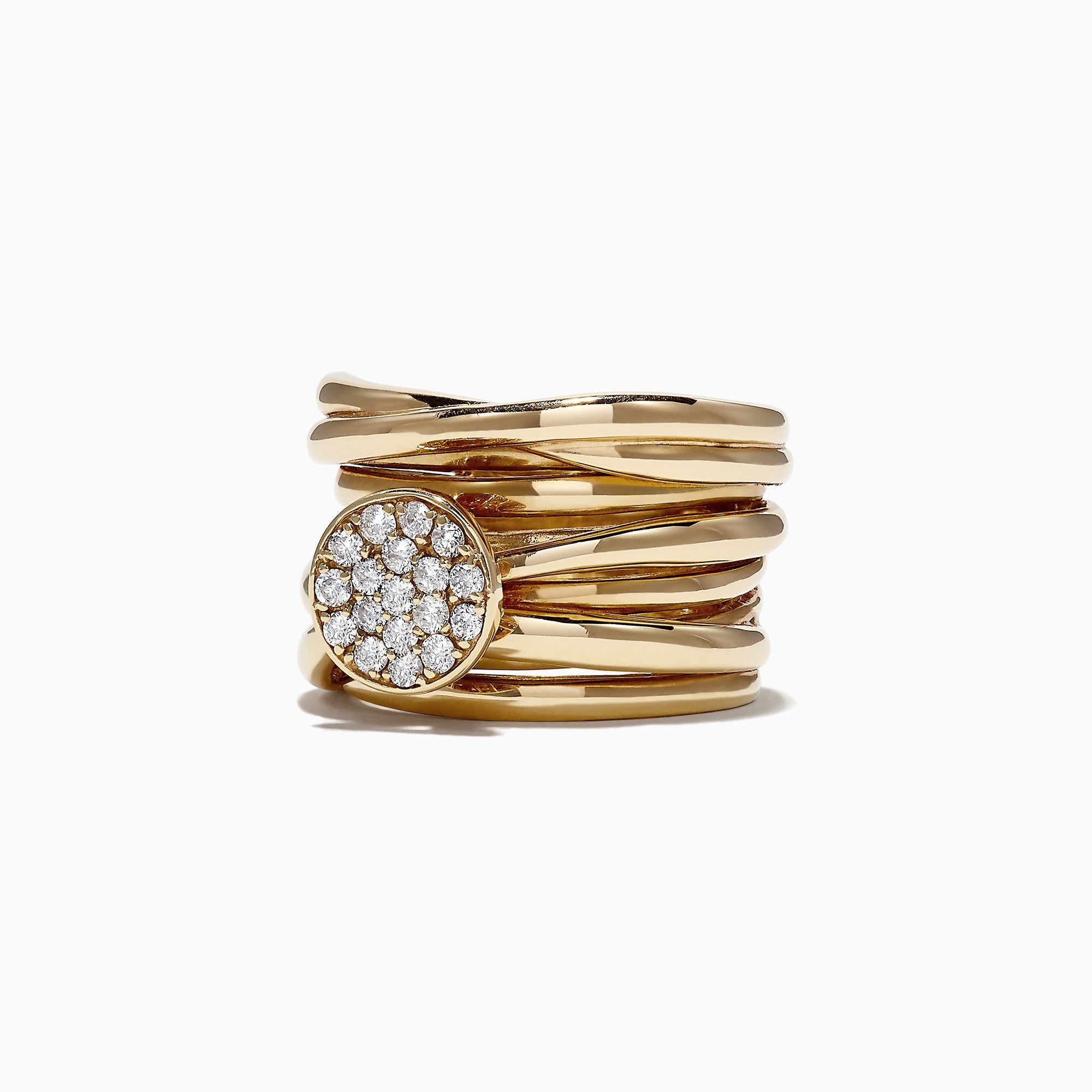 D'Oro 14K Yellow Gold Diamond Ring, 0.35 TCW