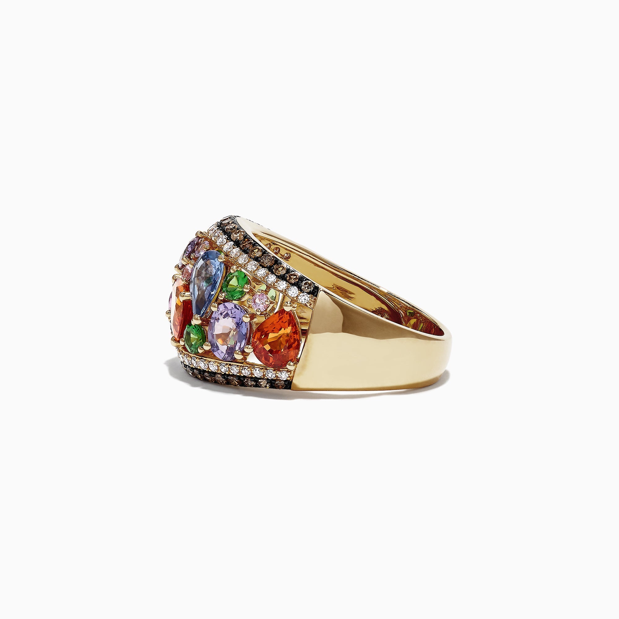 Watercolors 14K Yellow Gold Multi Sapphire & Diamond Ring, 4.00 TCW