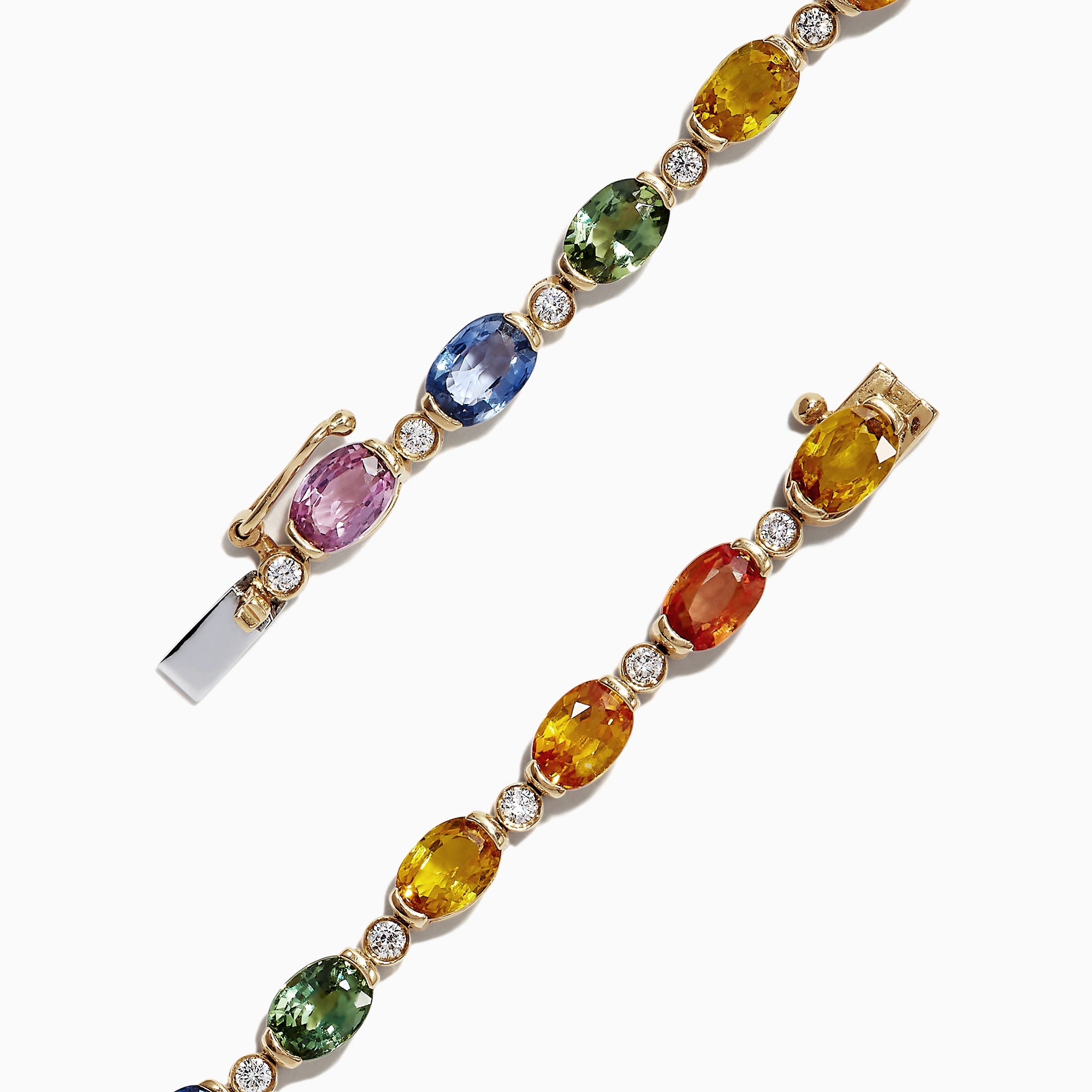 Watercolors 14K Yellow Gold Sapphire and Diamond Bracelet, 11.20 TCW