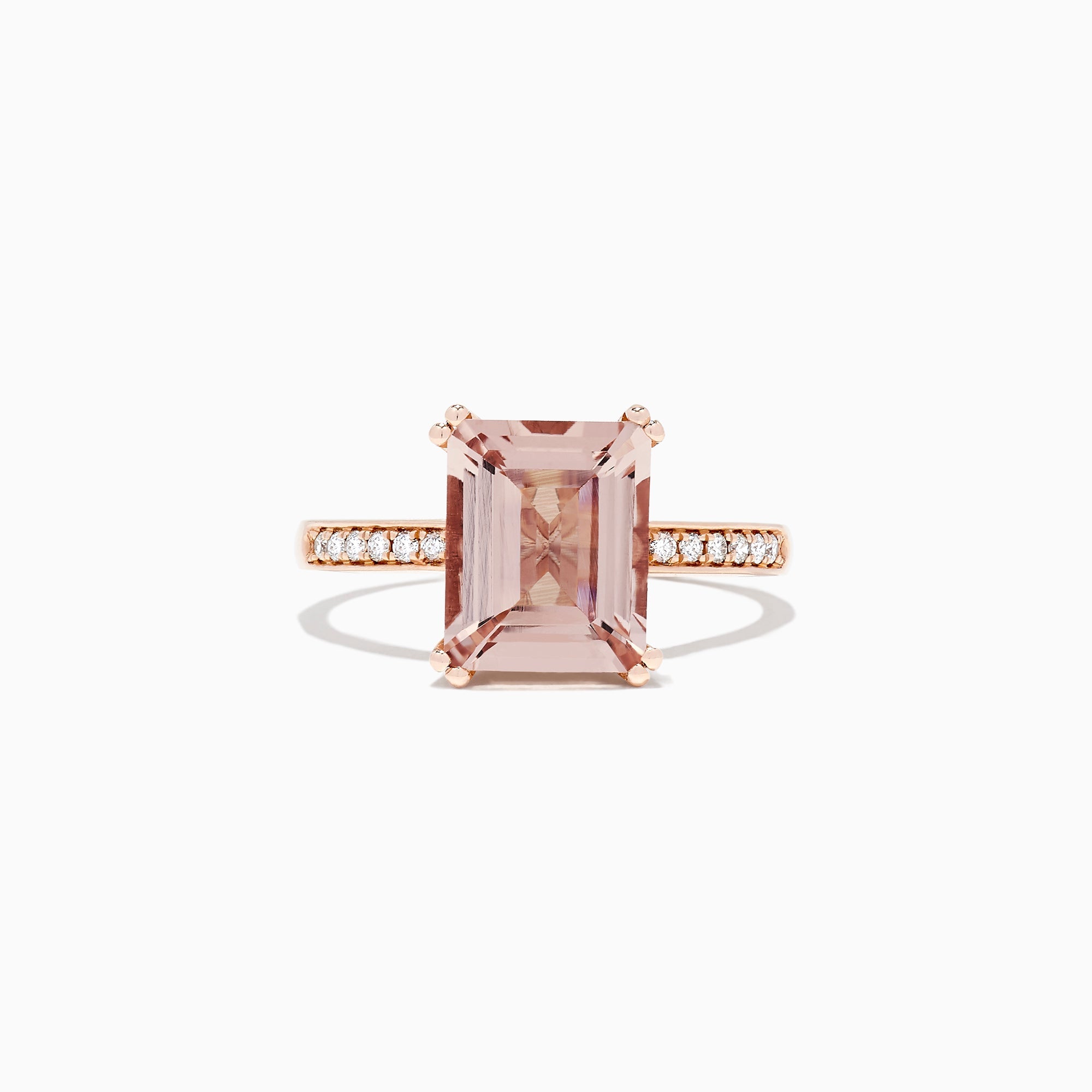 Blush 14K Rose Gold Morganite and Diamond Ring, 2.64 TCW