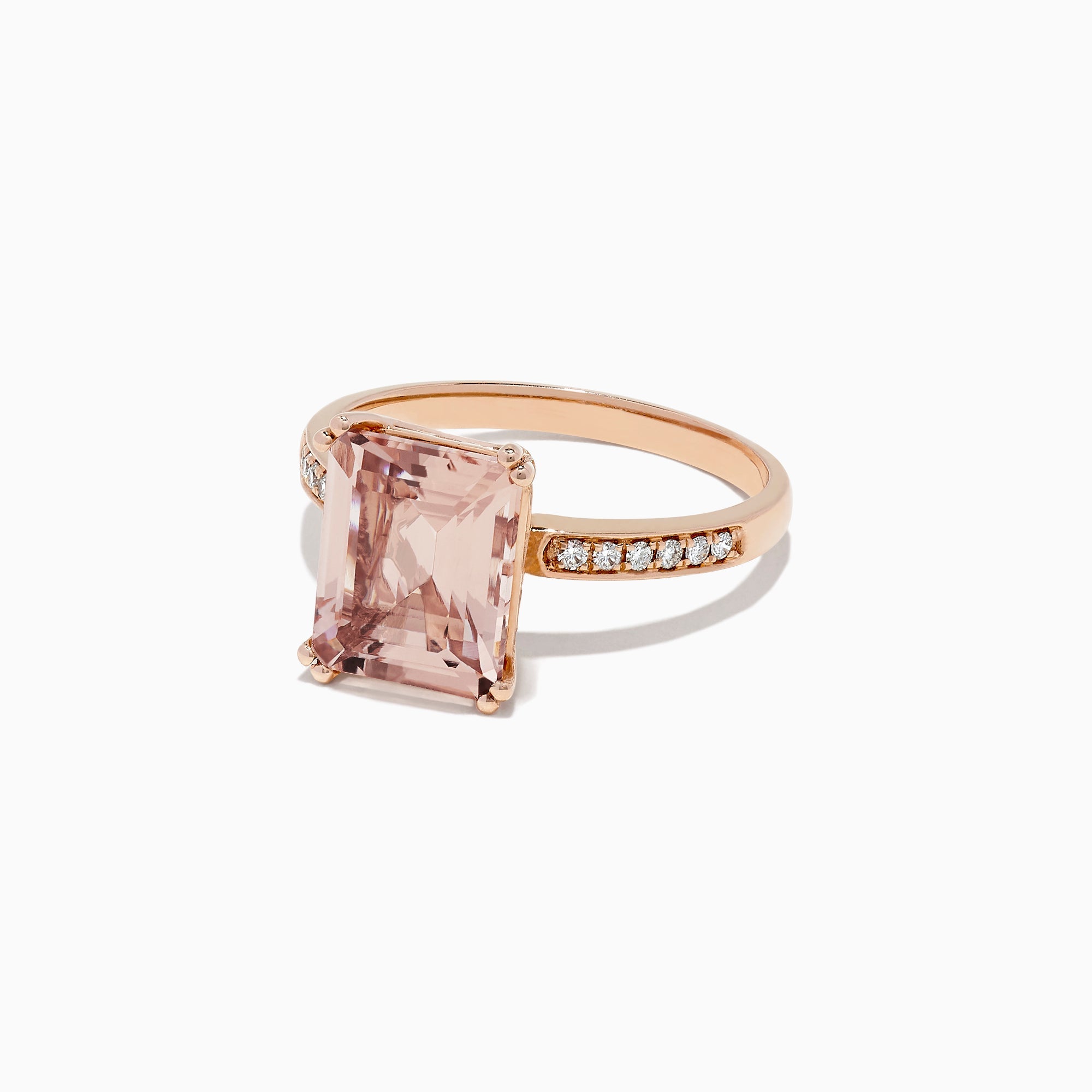 Blush 14K Rose Gold Morganite and Diamond Ring, 2.64 TCW