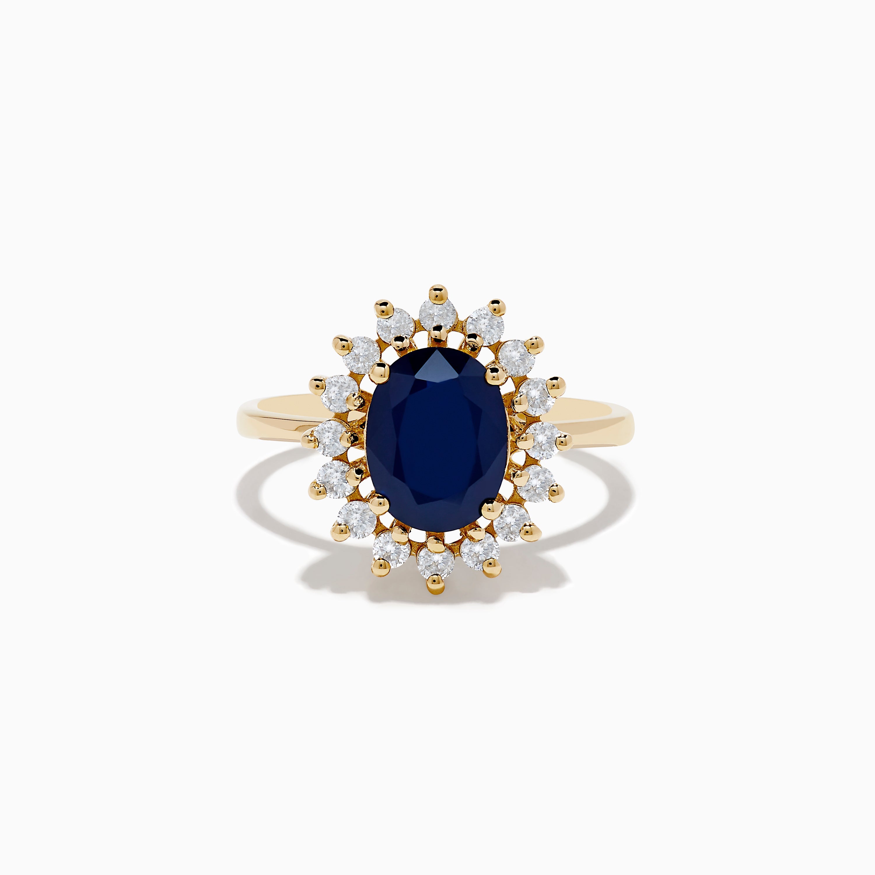 14K Yellow Gold Blue Sapphire and Diamond Ring, 2.29 TCW