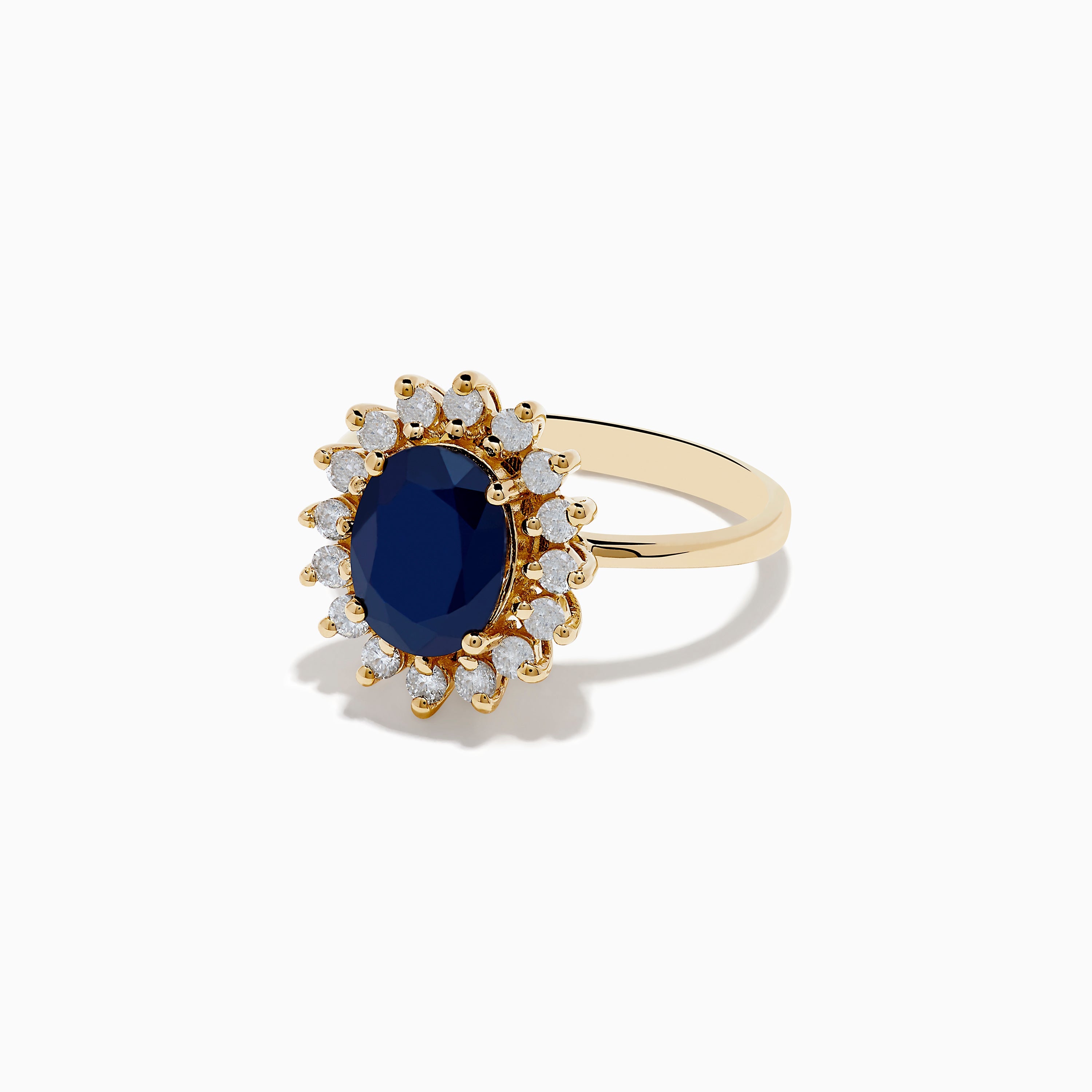 14K Yellow Gold Blue Sapphire and Diamond Ring, 2.29 TCW