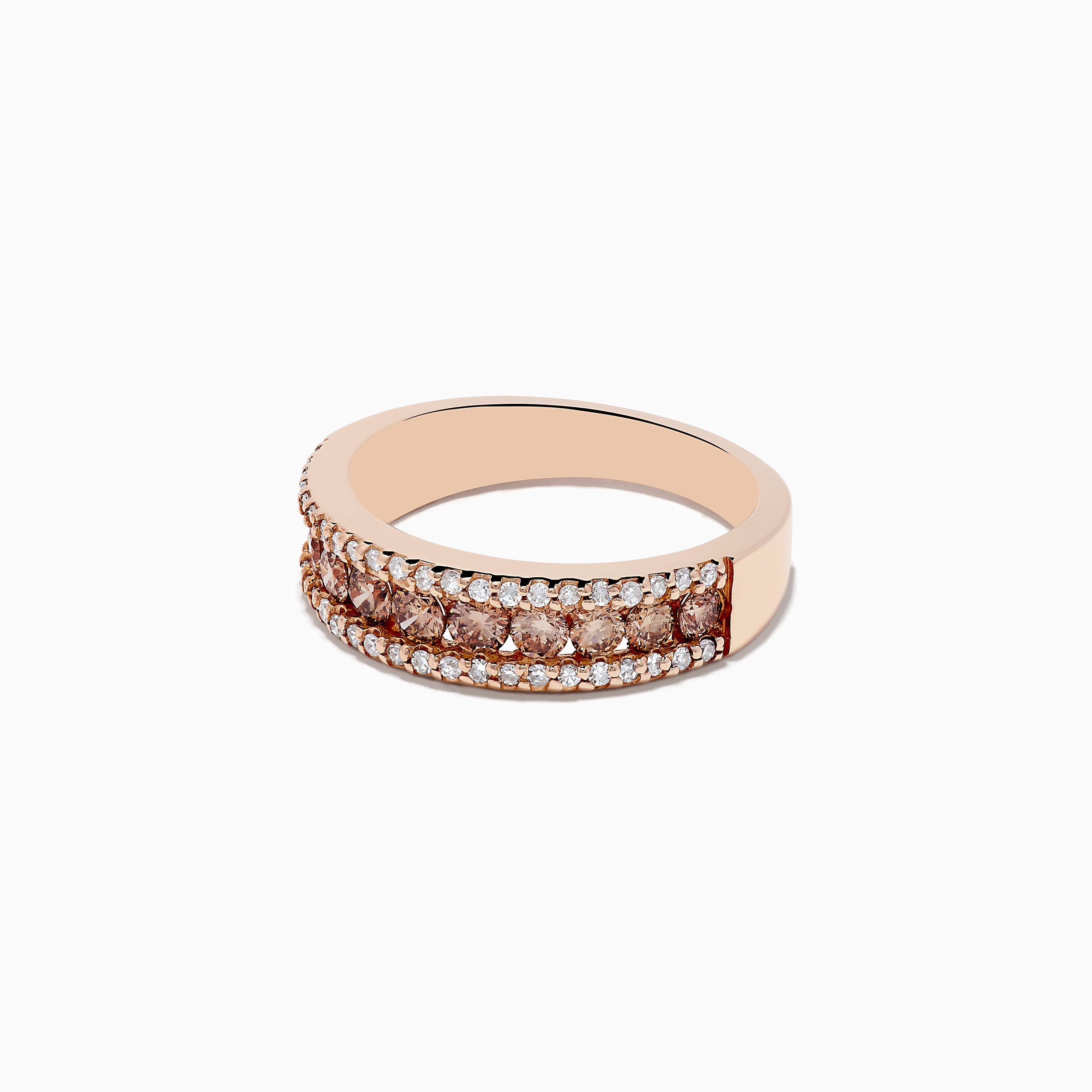 14K Rose Gold Espresso and White Diamond Ring, .89 TCW