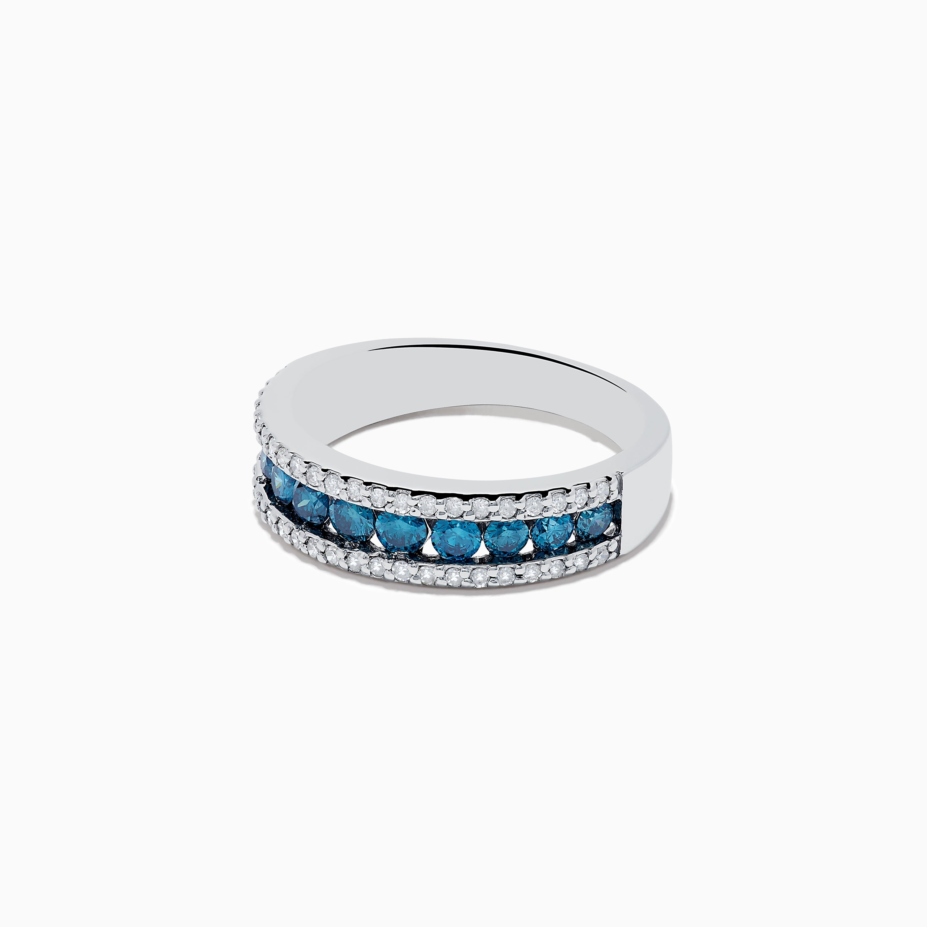 Bella Bleu 14K White Gold Blue & White Diamond Ring, 0.89 TCW