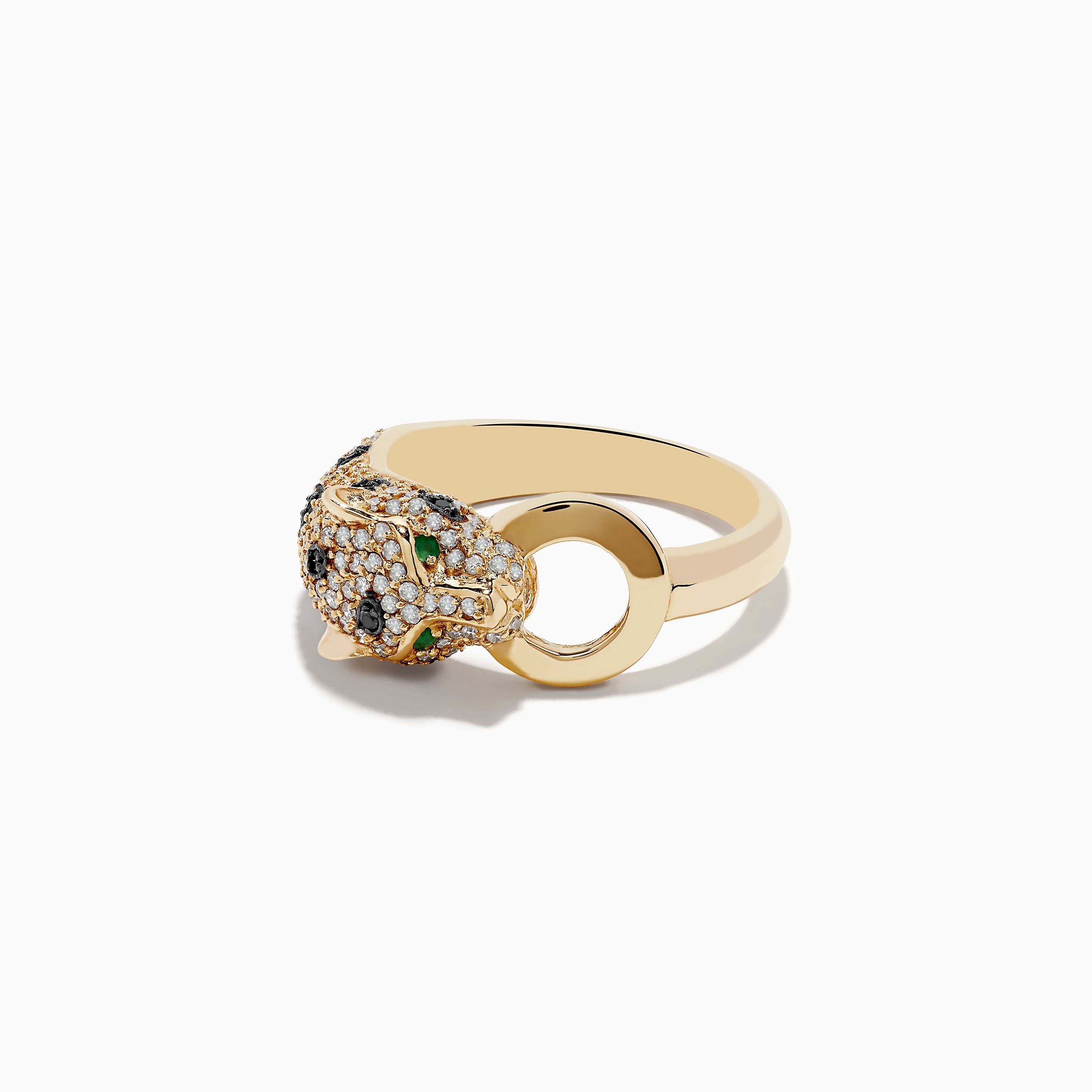 Signature 14K Yellow Gold Diamond and Emerald Ring, 0.67 TCW