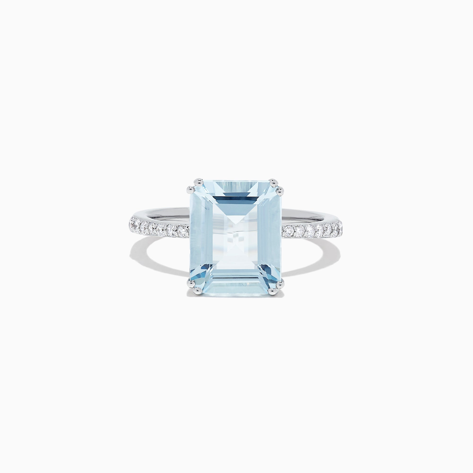 Aquarius 14K White Gold Aquamarine and Diamond Ring, 3.96 TCW