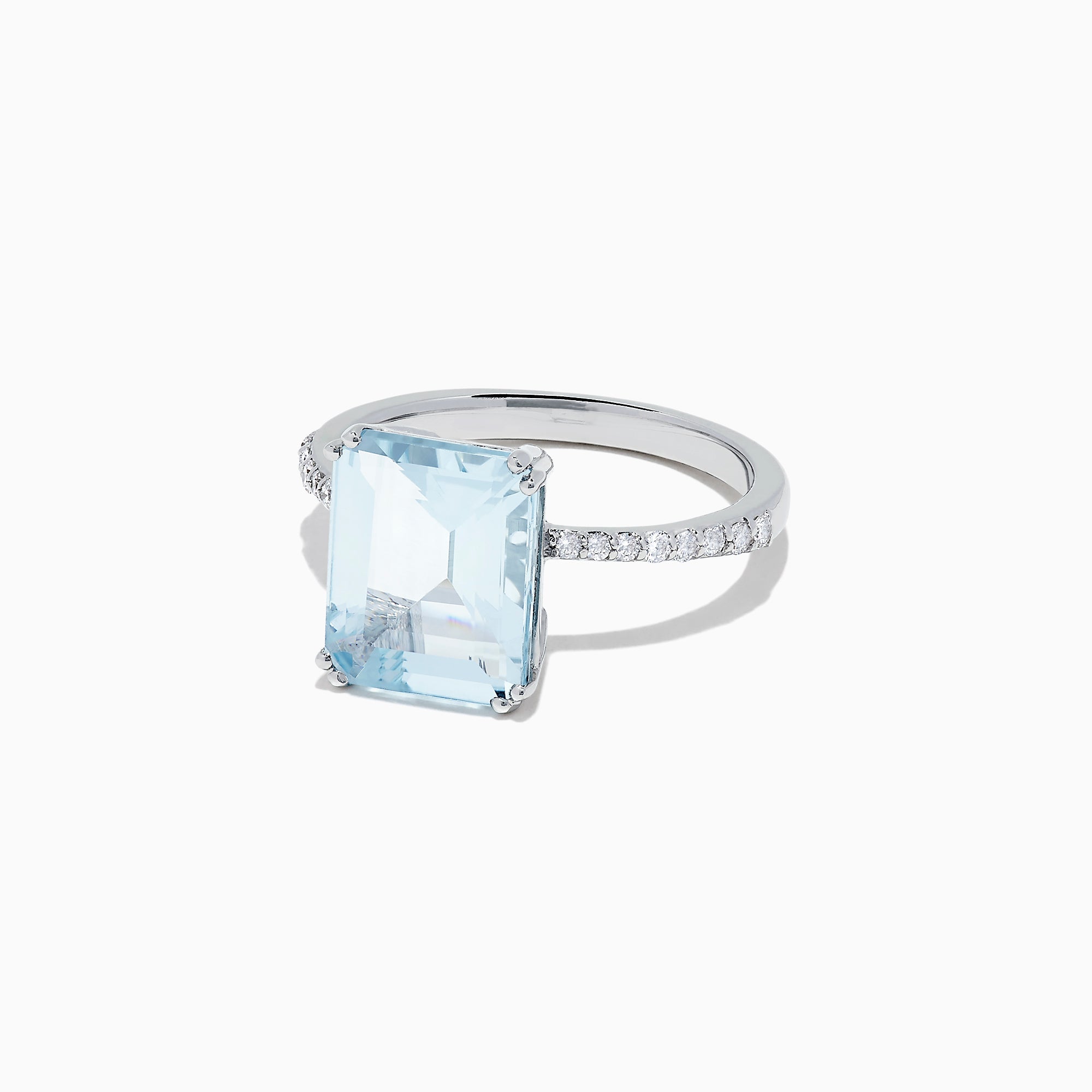 Aquarius 14K White Gold Aquamarine and Diamond Ring, 3.96 TCW