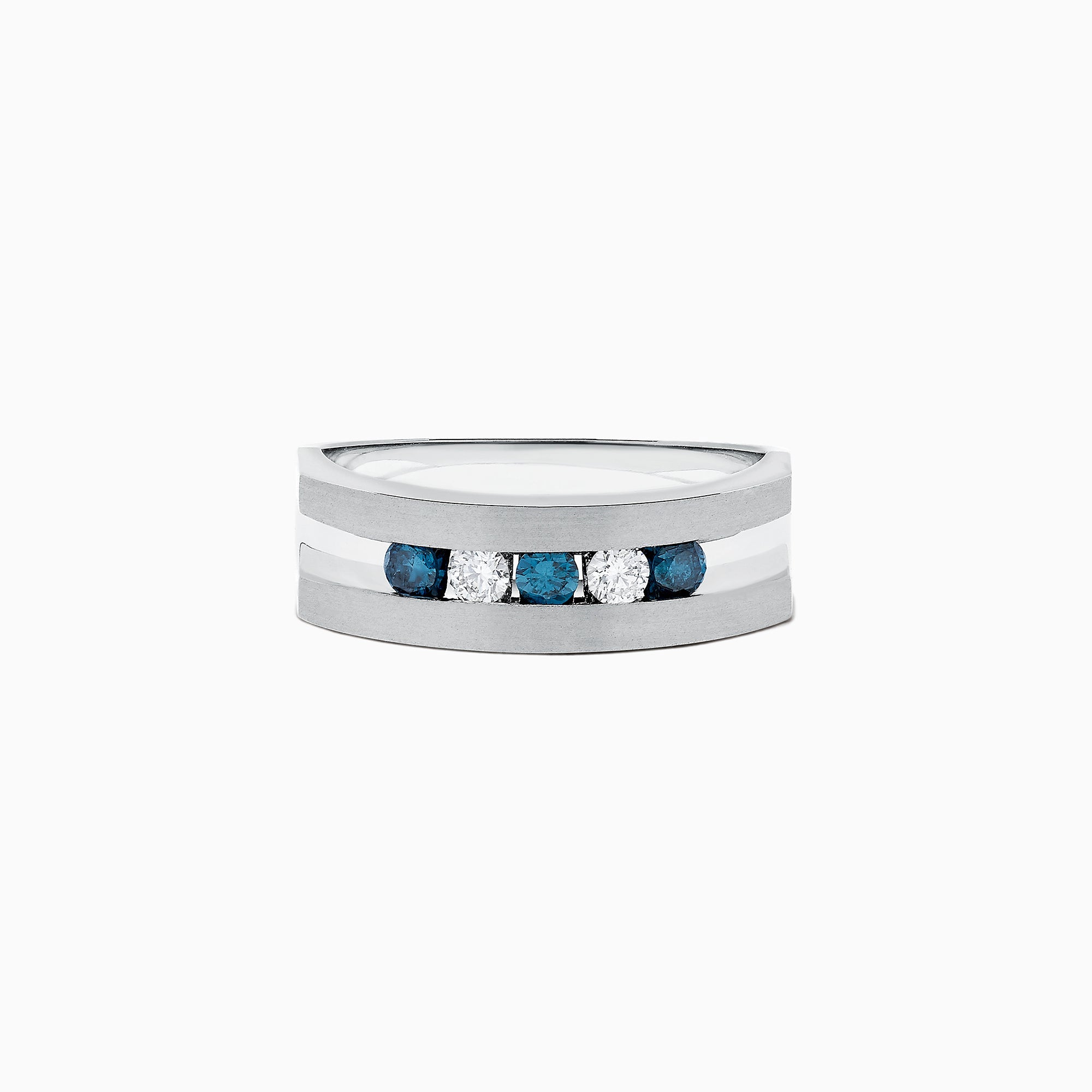 Men's Men's Blue and White Diamond Ring, .49 TCW