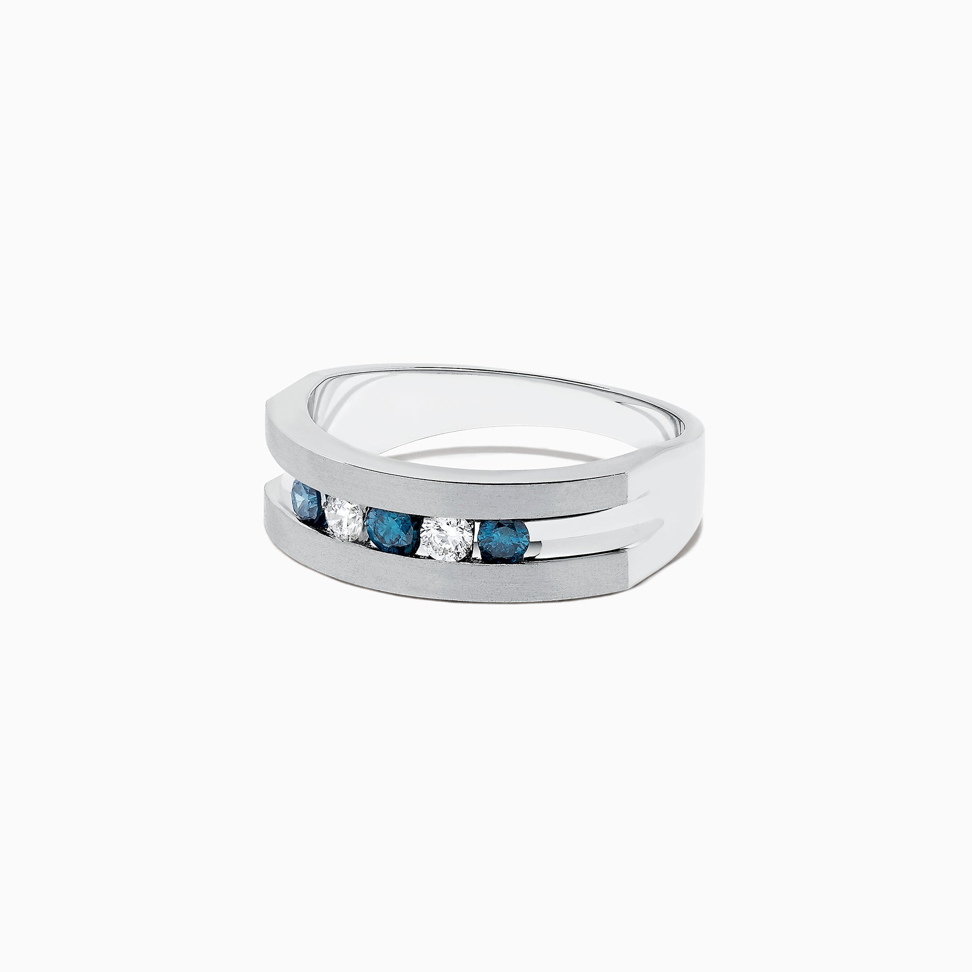 Men's Men's Blue and White Diamond Ring, .49 TCW