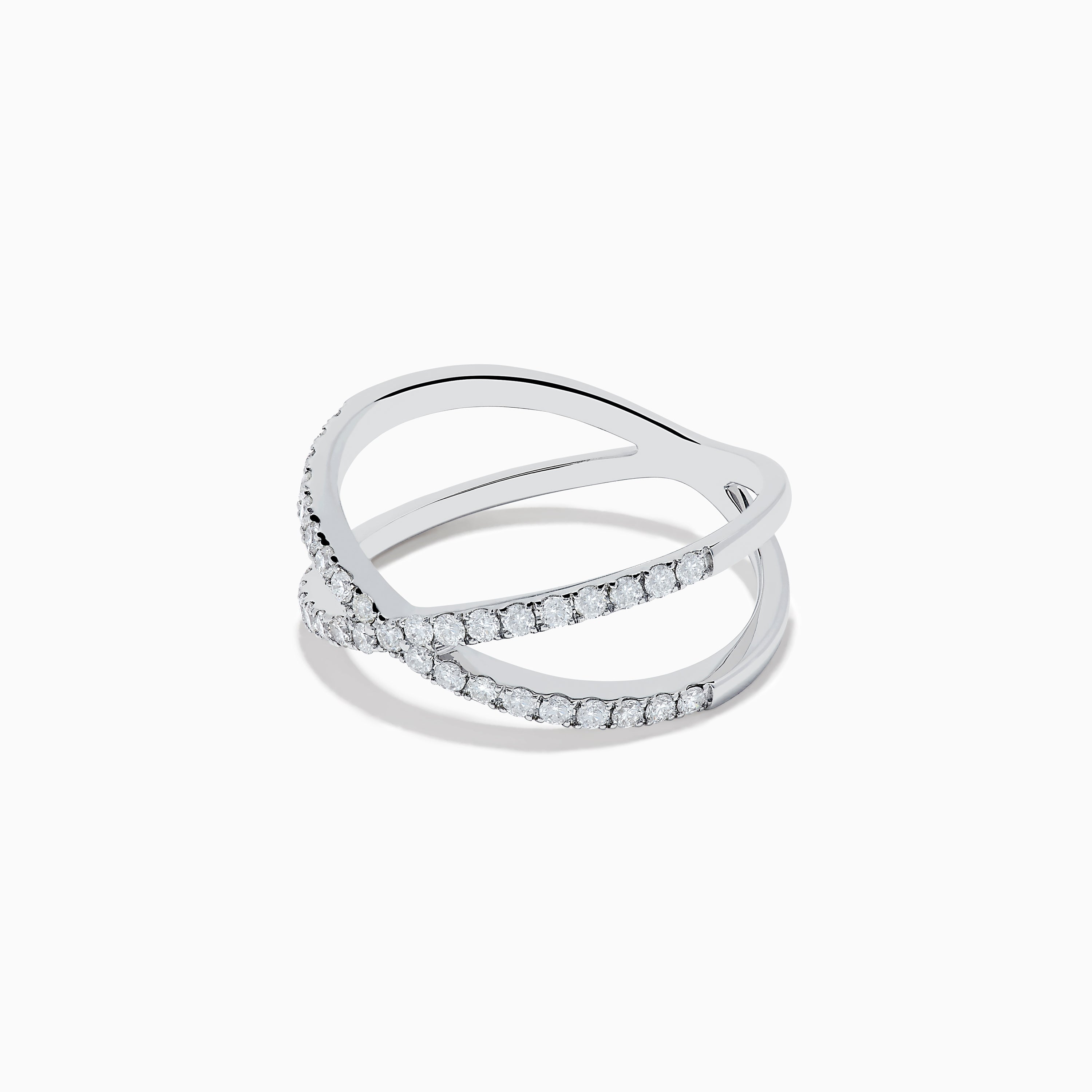 Pave Classica 14K White Gold Diamond Criss Cross Ring, 0.40 TCW