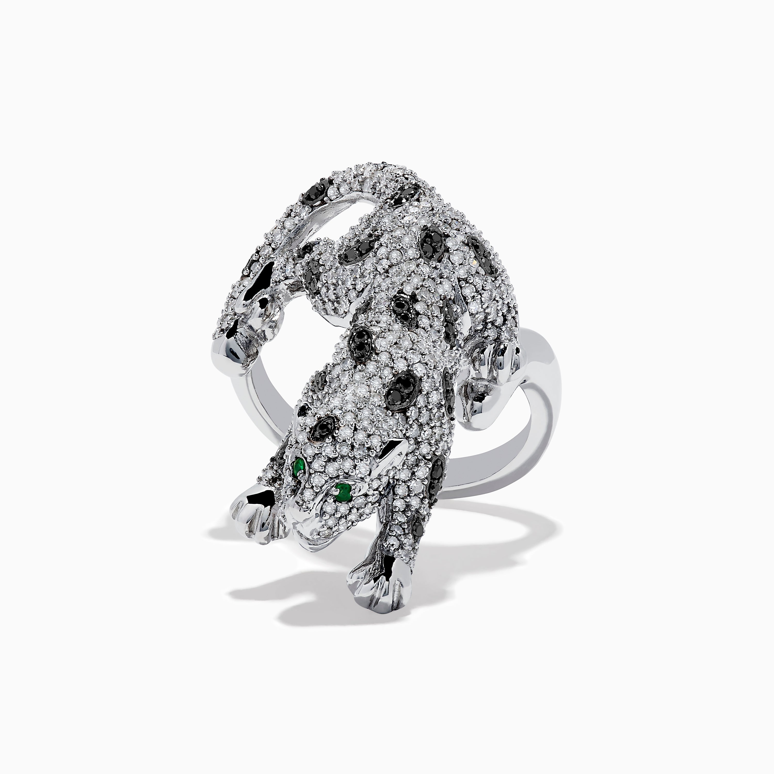 Signature White Gold Diamond and Emerald Ring, 1.52 TCW