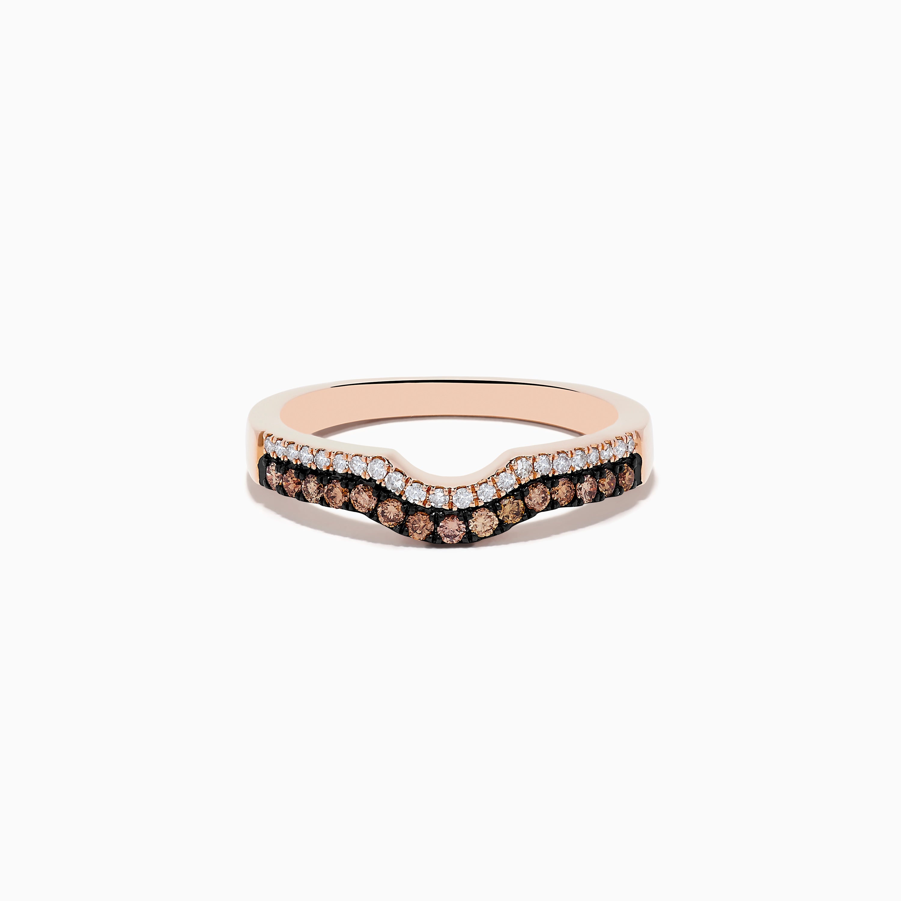 14K Rose Gold Espresso and White Diamond Band