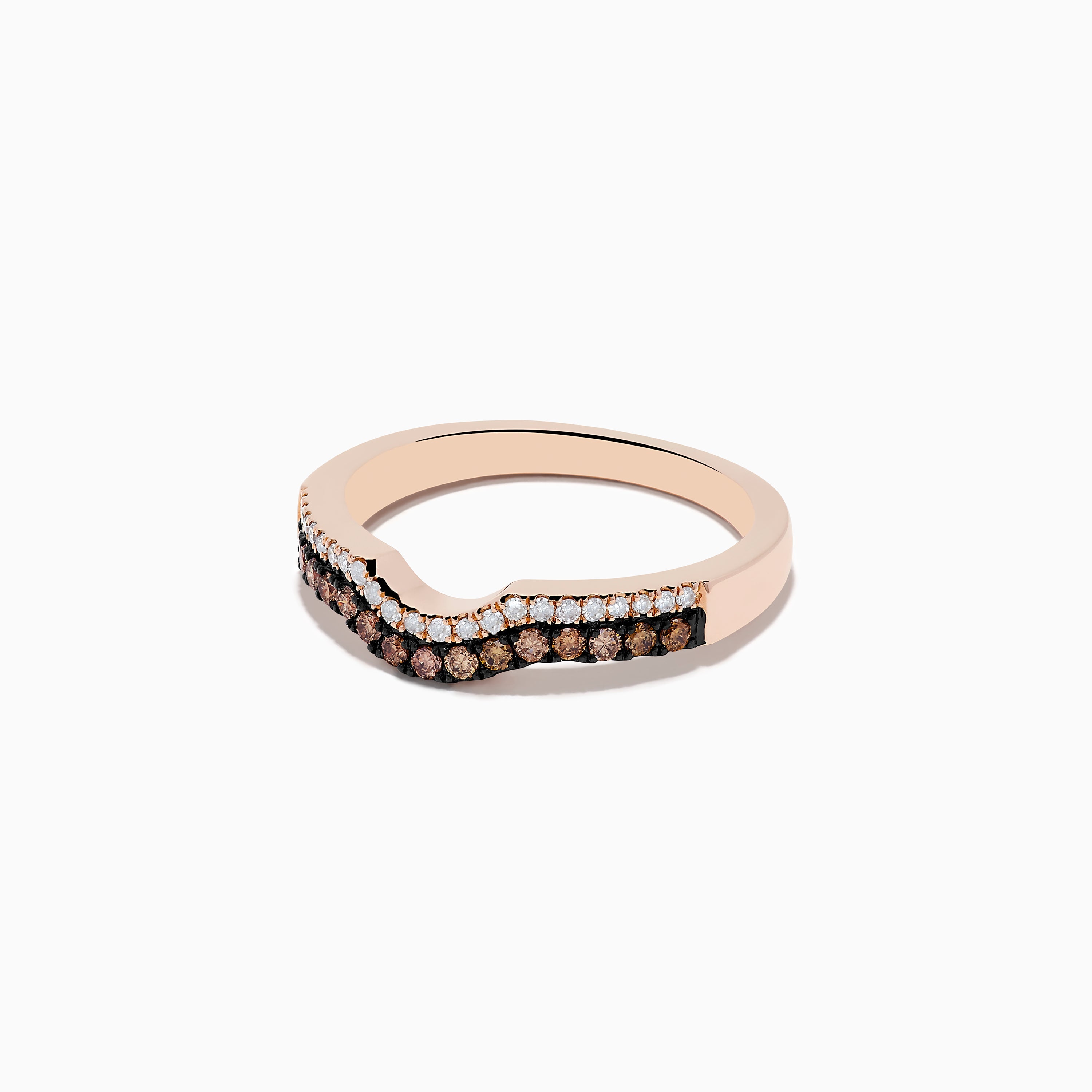 14K Rose Gold Espresso and White Diamond Band