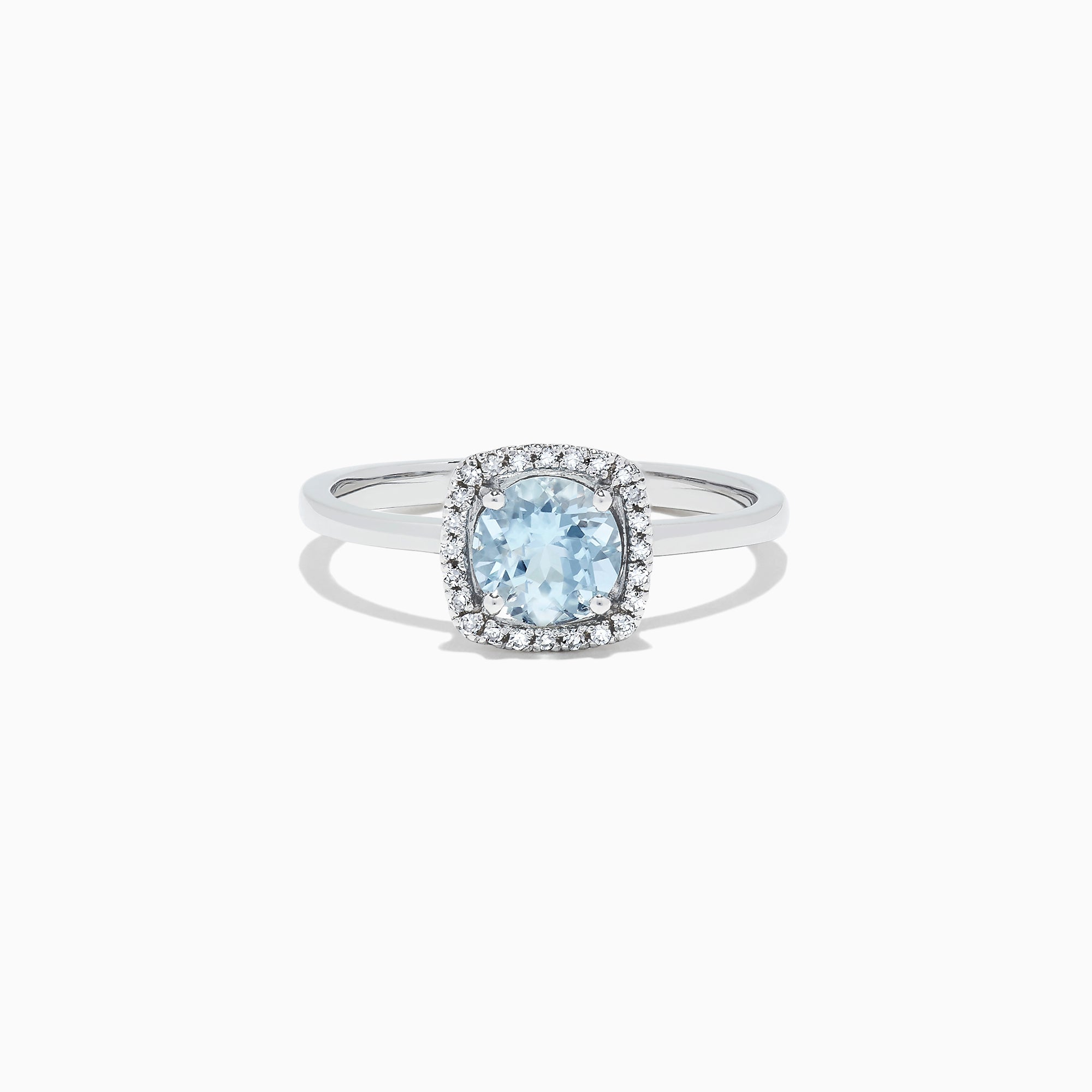 Aquarius 14K White Gold Aquamarine and Diamond Ring, 0.78 TCW