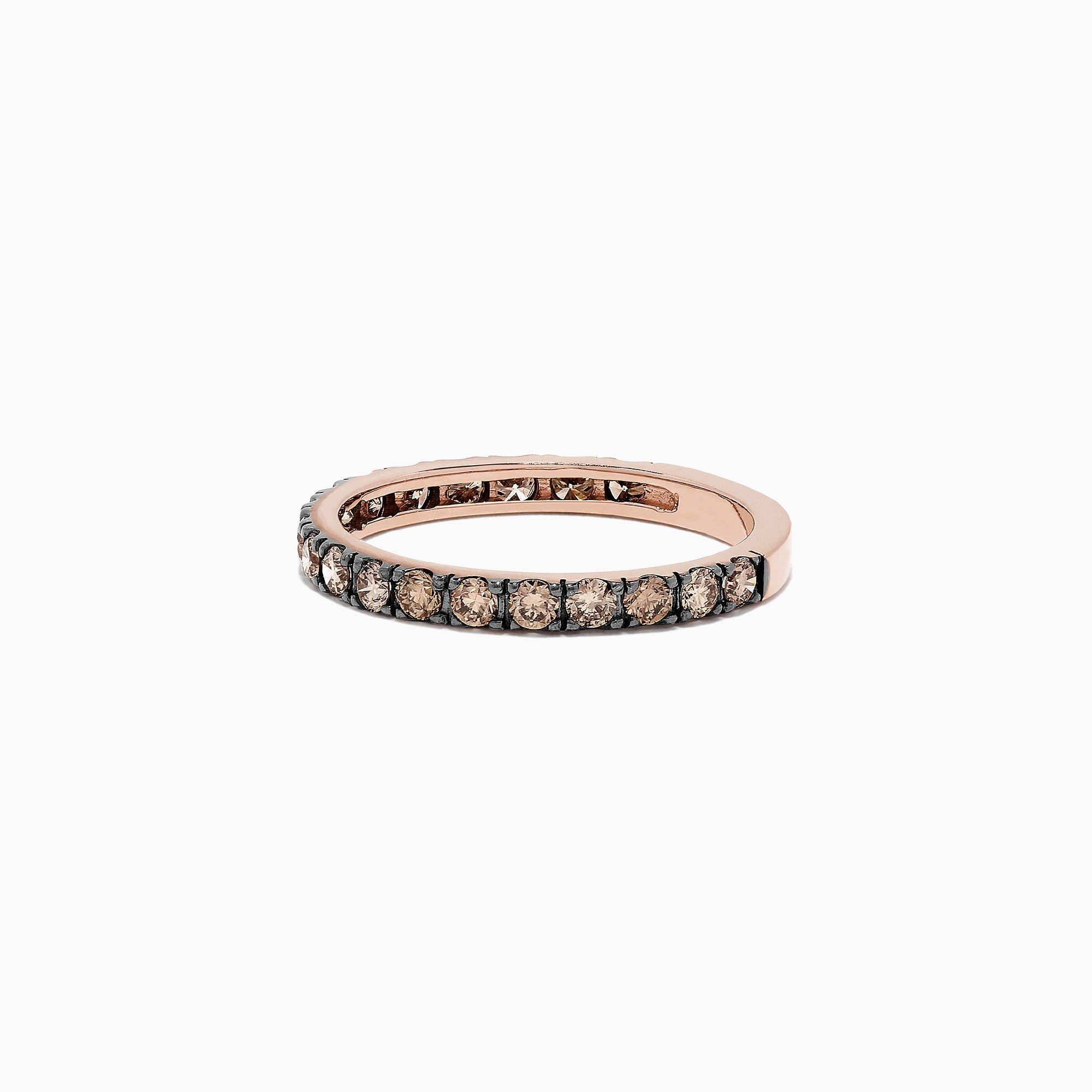 14K Rose Gold Brown Diamond Stacking Ring, 0.65 TCW