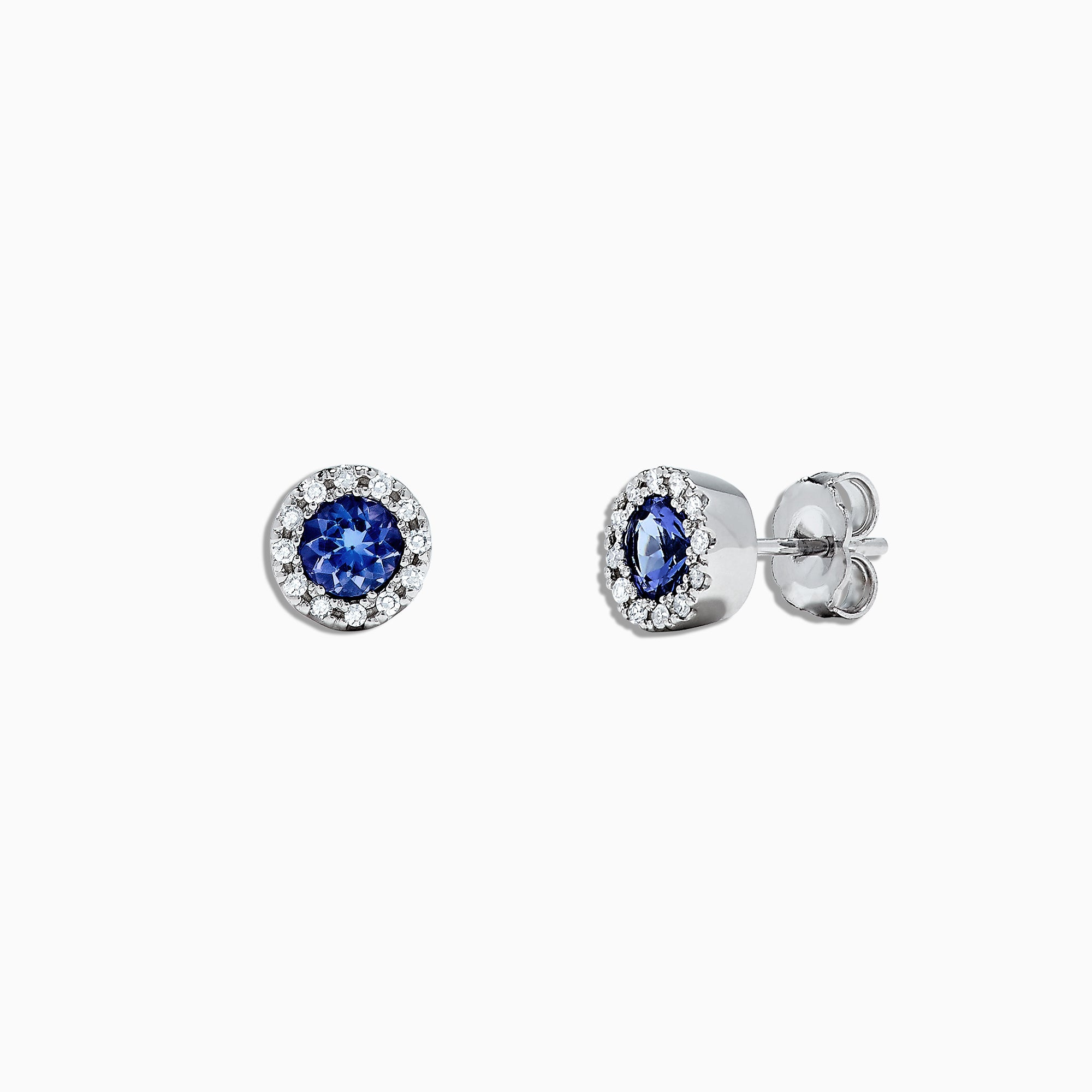 Nahla Siri 14K White Gold Tanzanite and Diamond Studs, 0.98 TCW